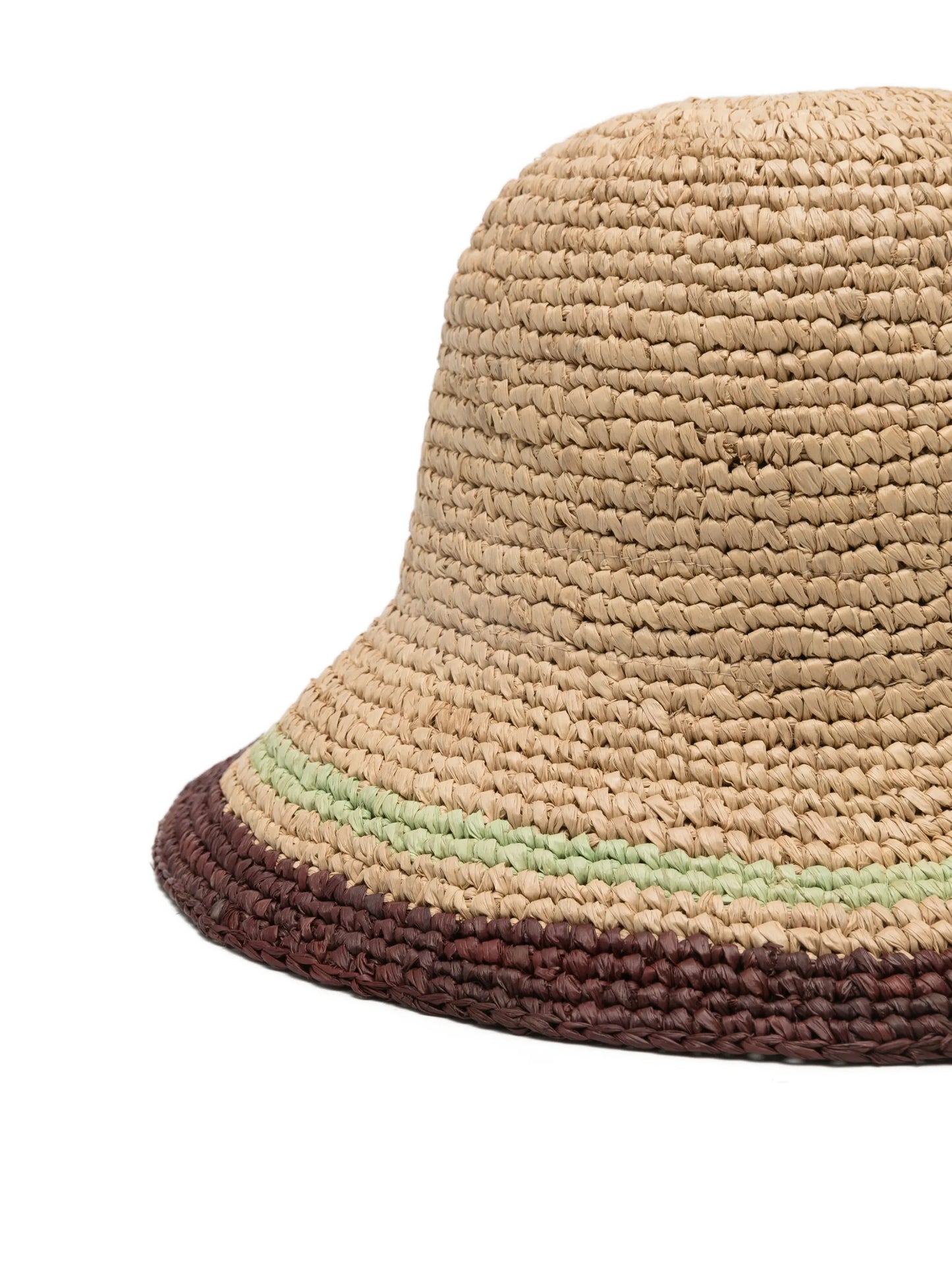 striped raffia bucket hat