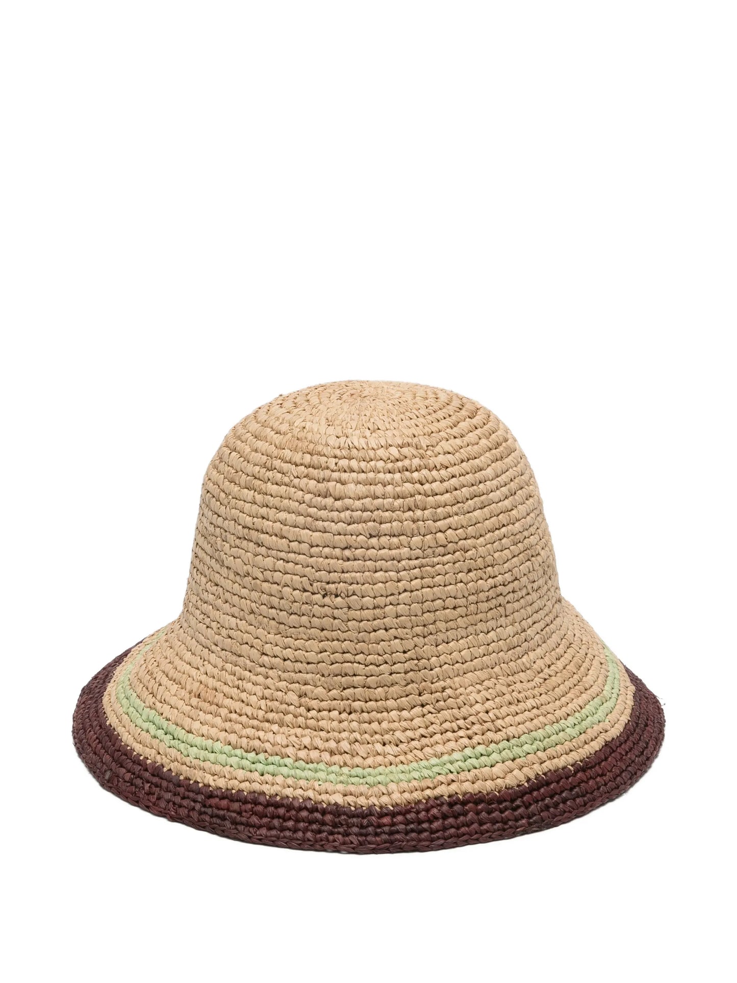 striped raffia bucket hat