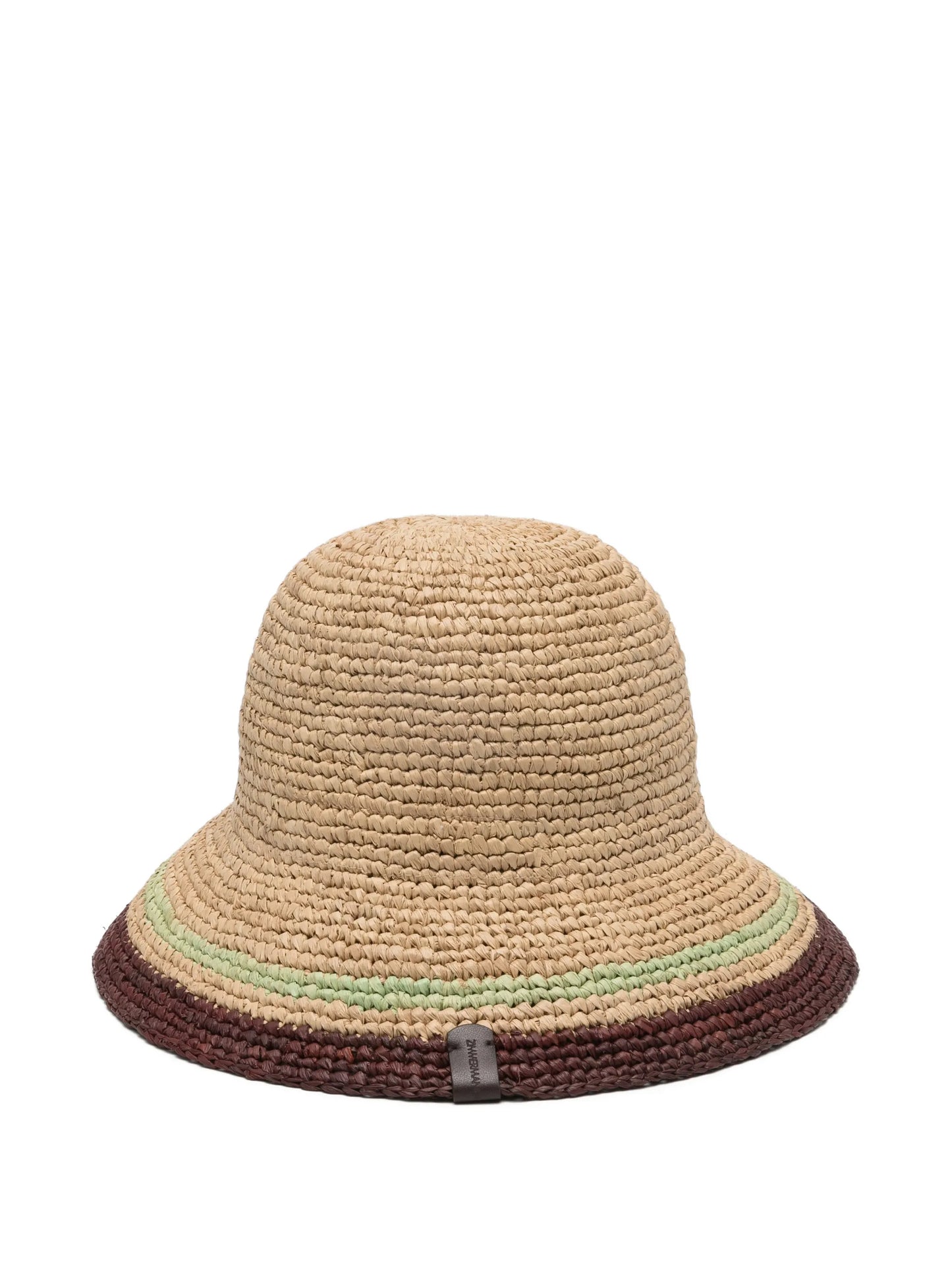 striped raffia bucket hat