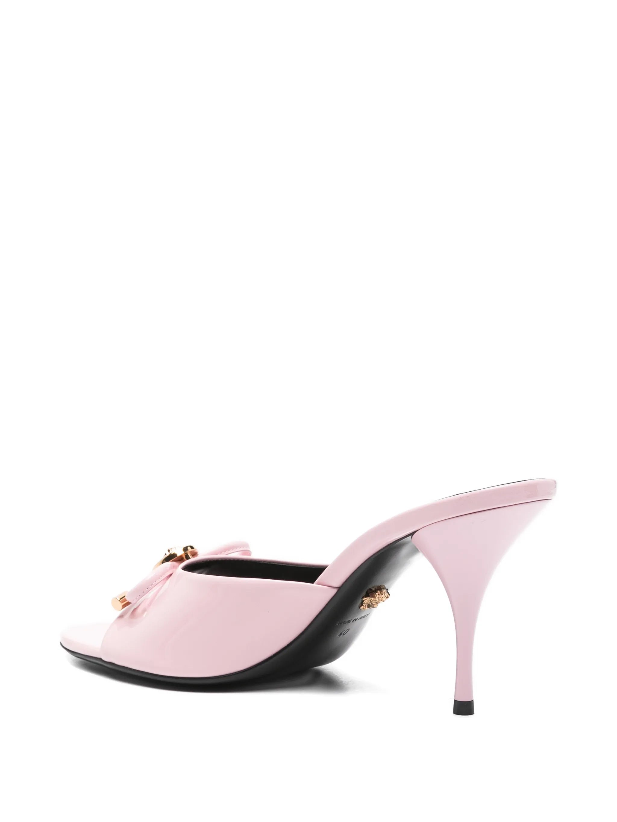 Opera bow patent sandals