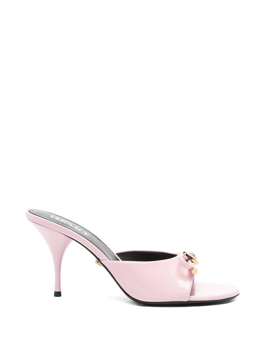 Opera bow patent sandals