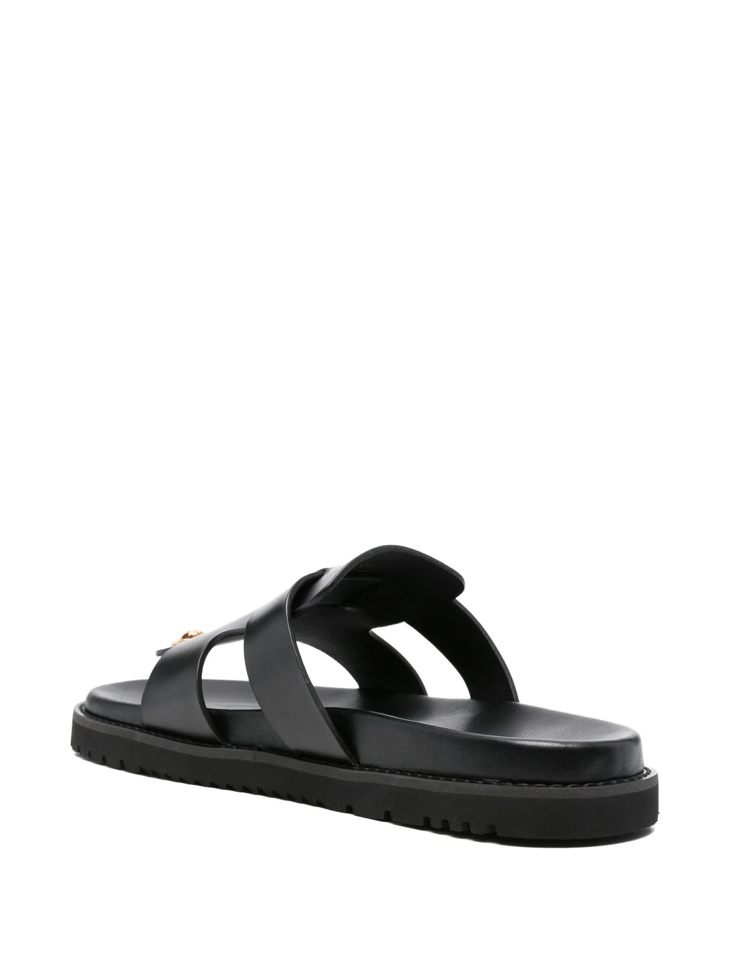 logo leather sandals