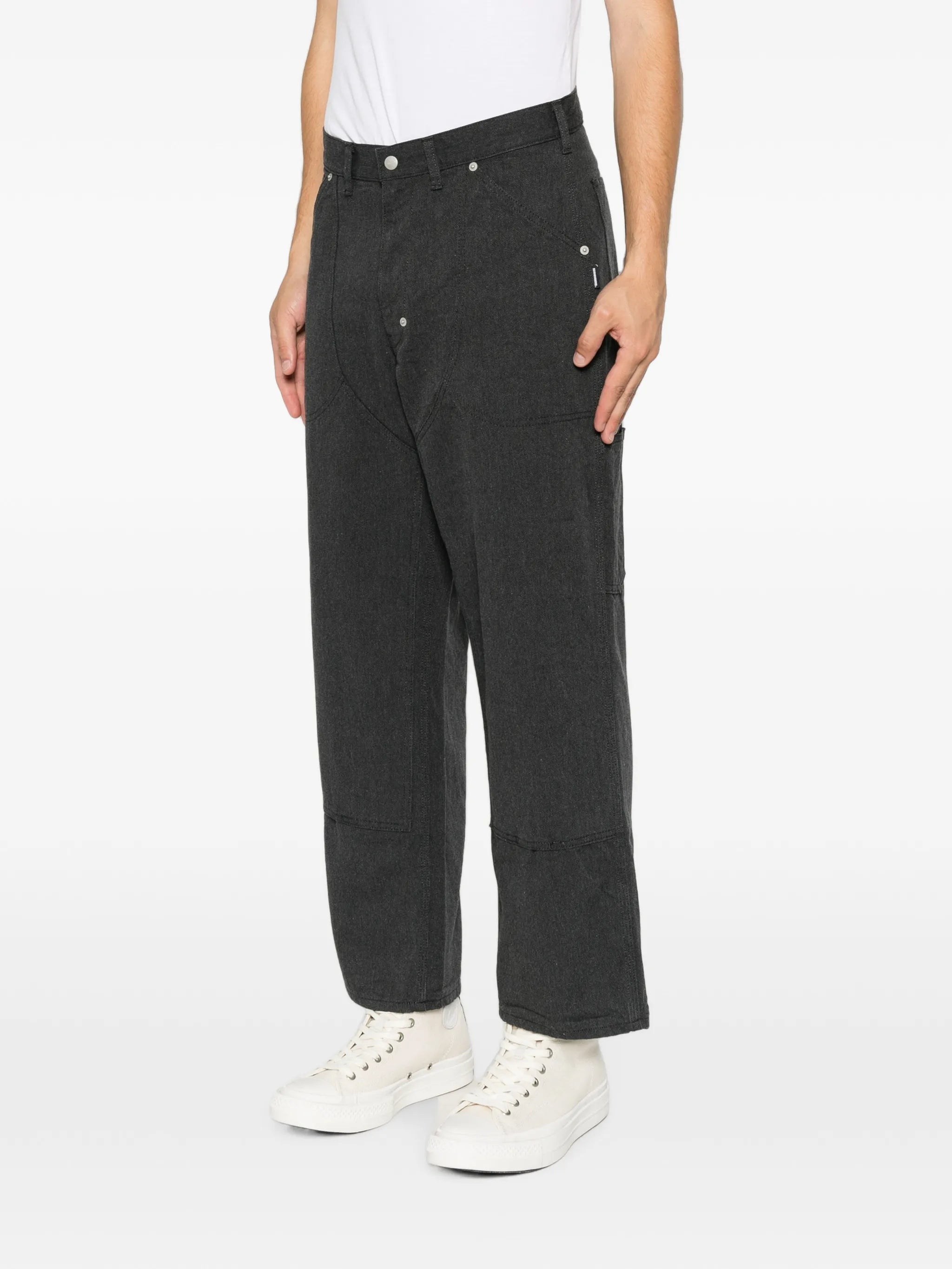 double-knee straight-leg jeans