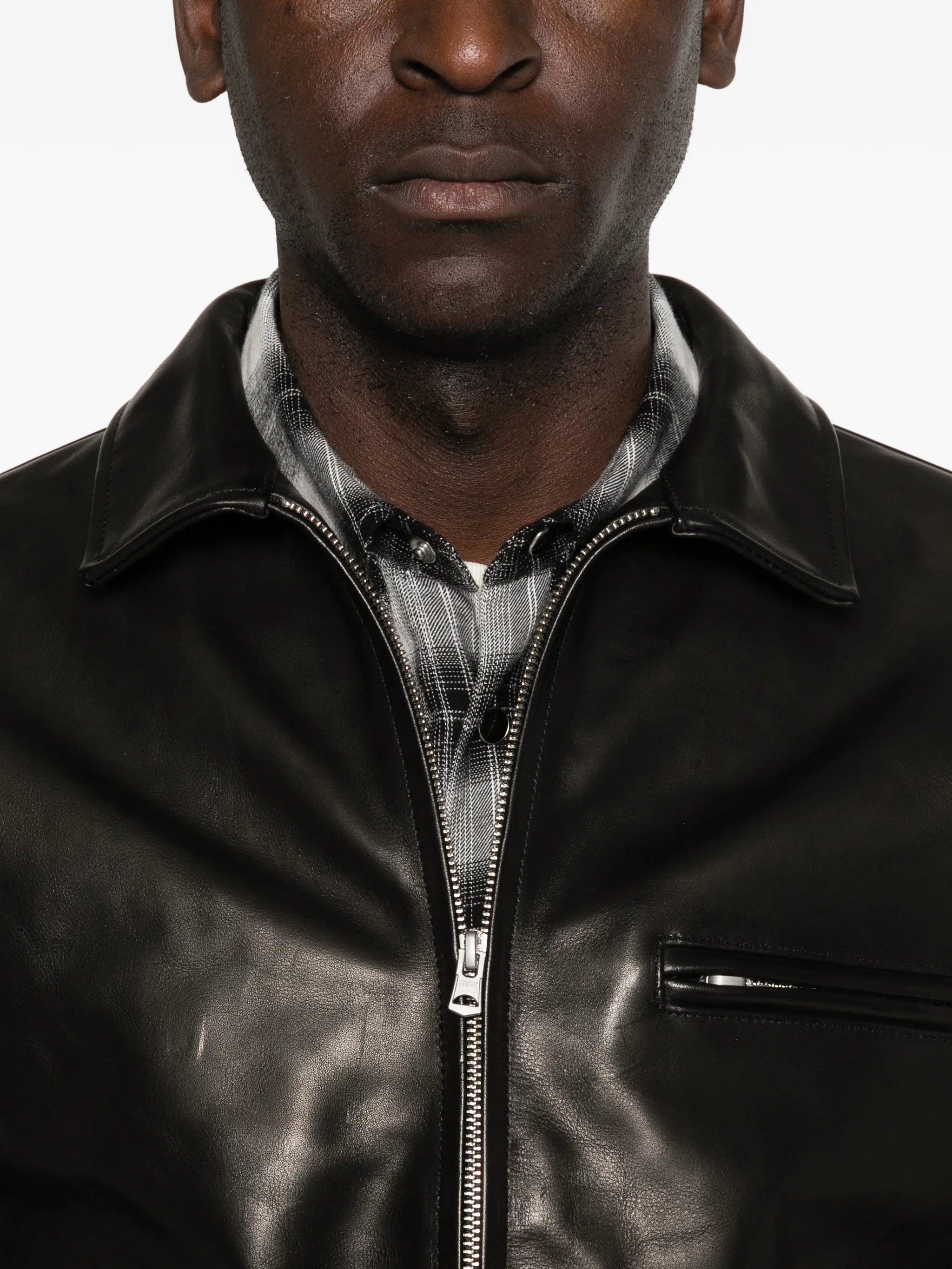 leather sports jacket