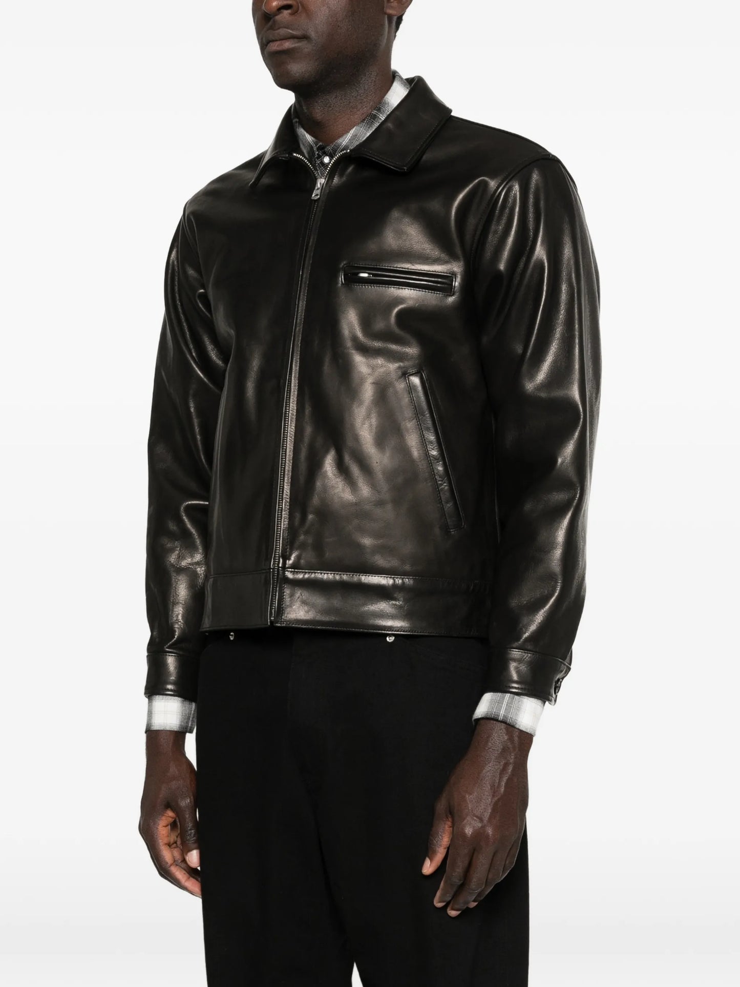 leather sports jacket