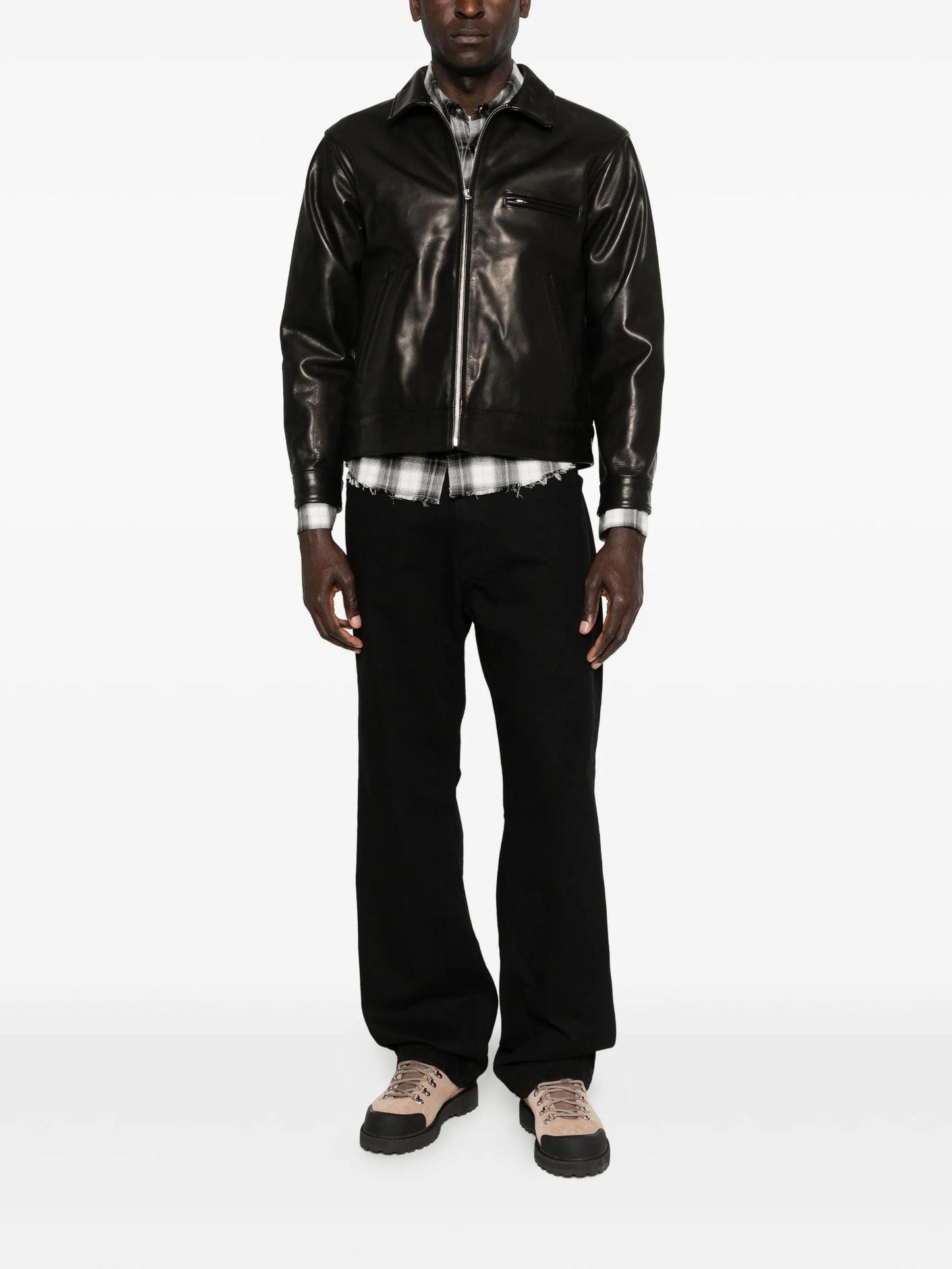 leather sports jacket
