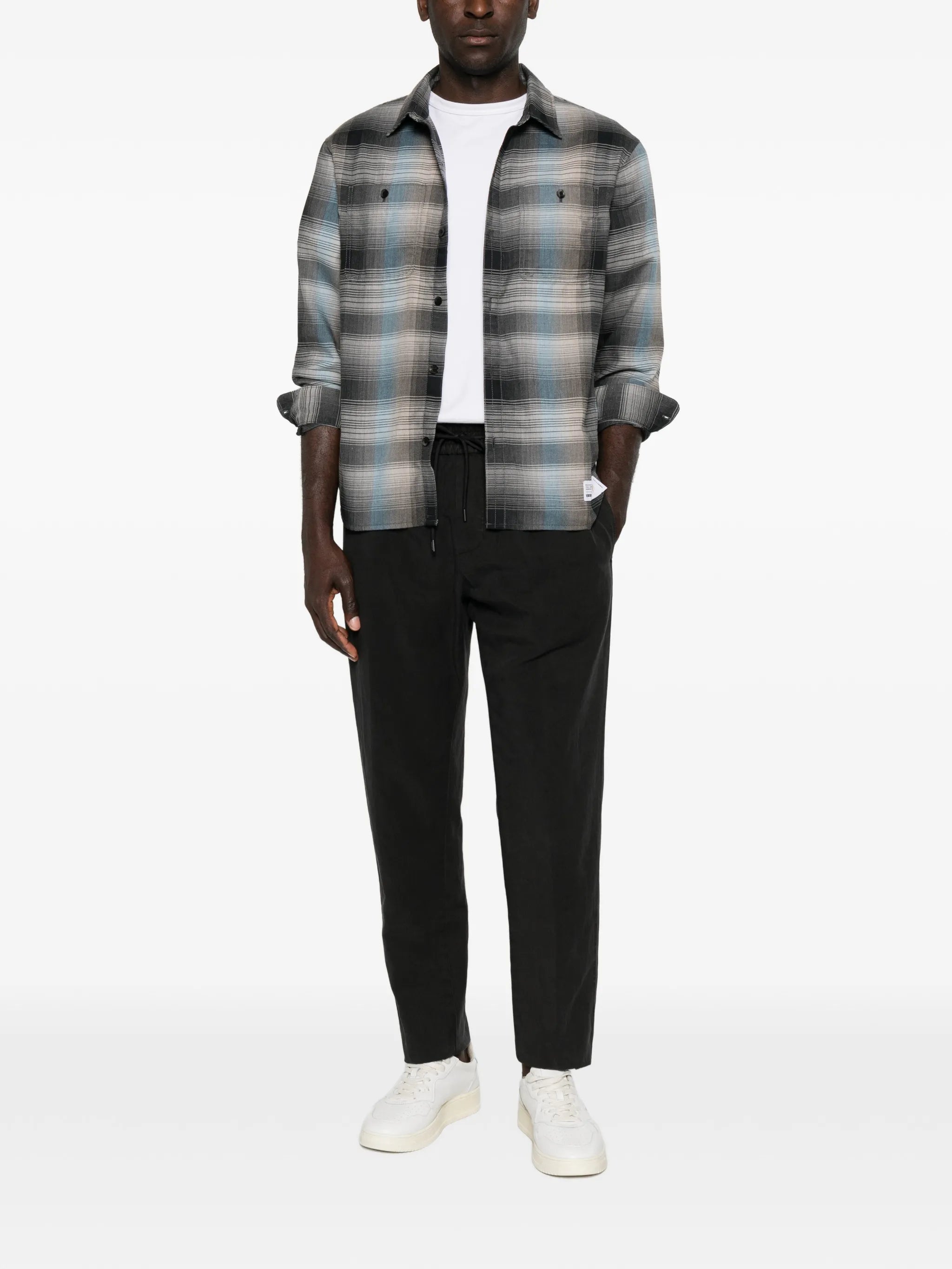 check-pattern long-sleeve shirt
