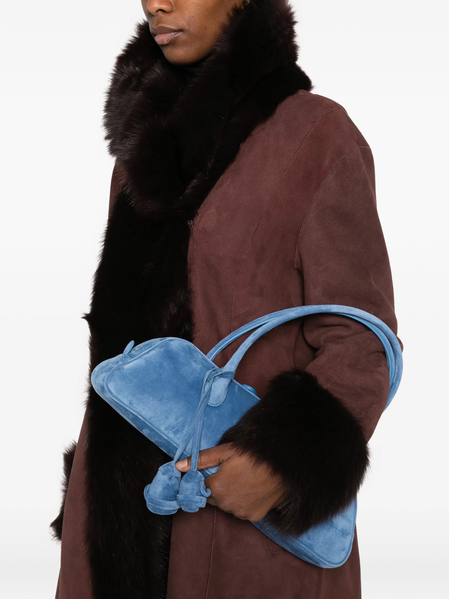 Brigitte trapeze suede shoulder bag