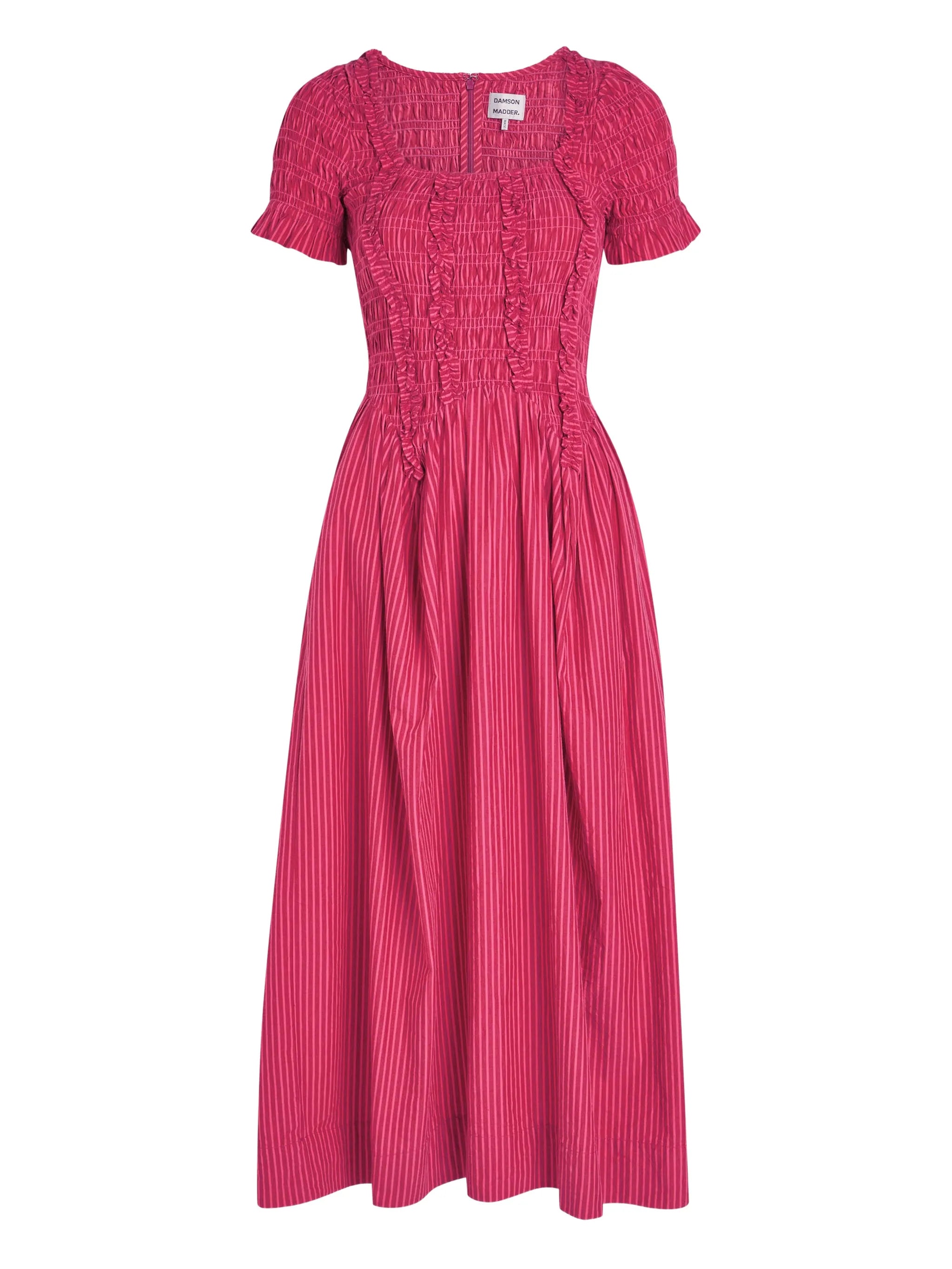 Raphaela striped-pattern ruffled dress