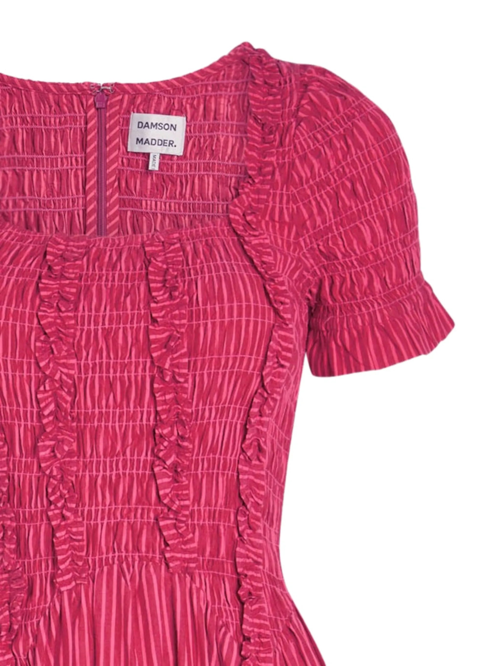 Raphaela striped-pattern ruffled dress