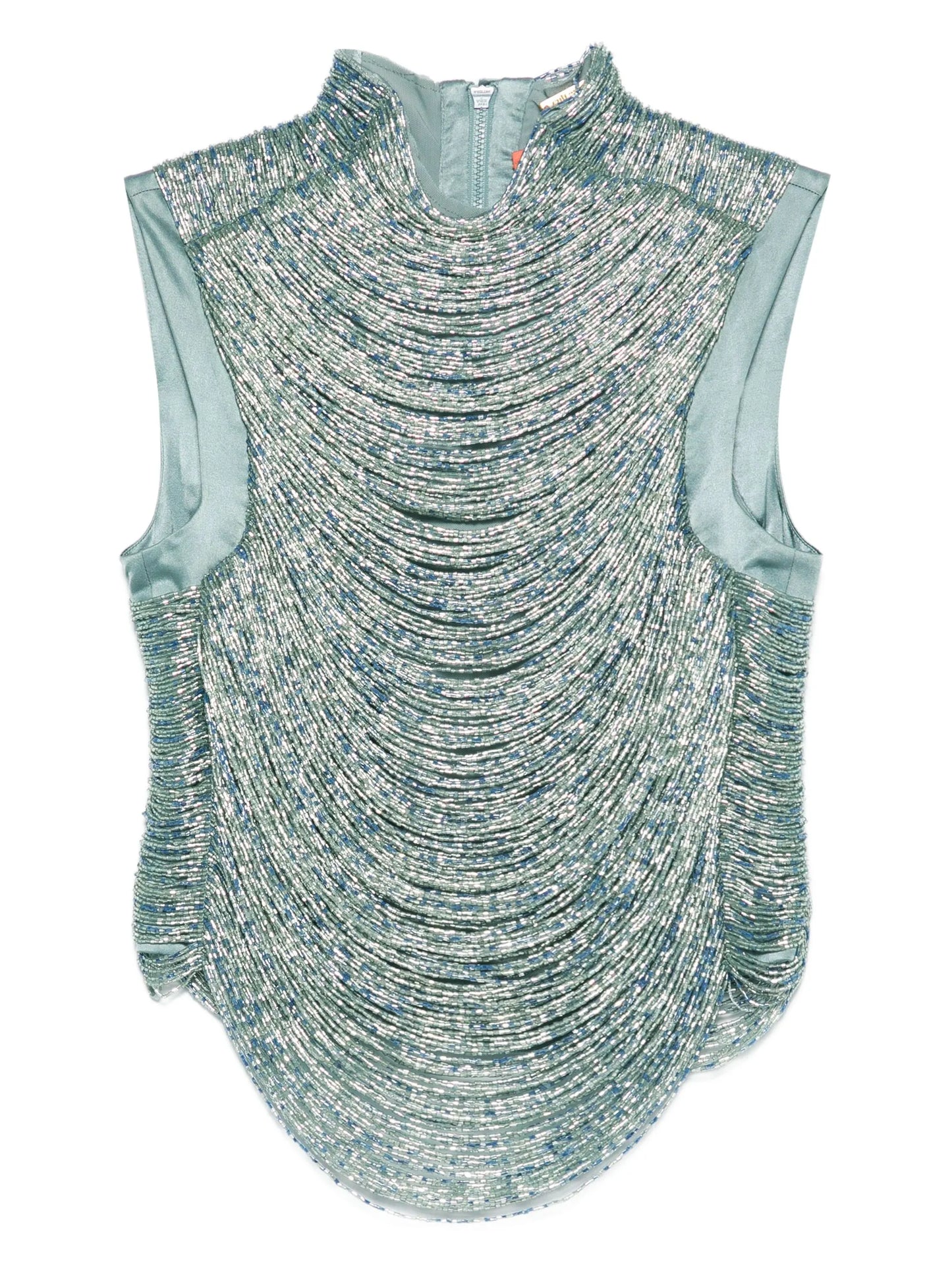 Taraji beaded high-neck top