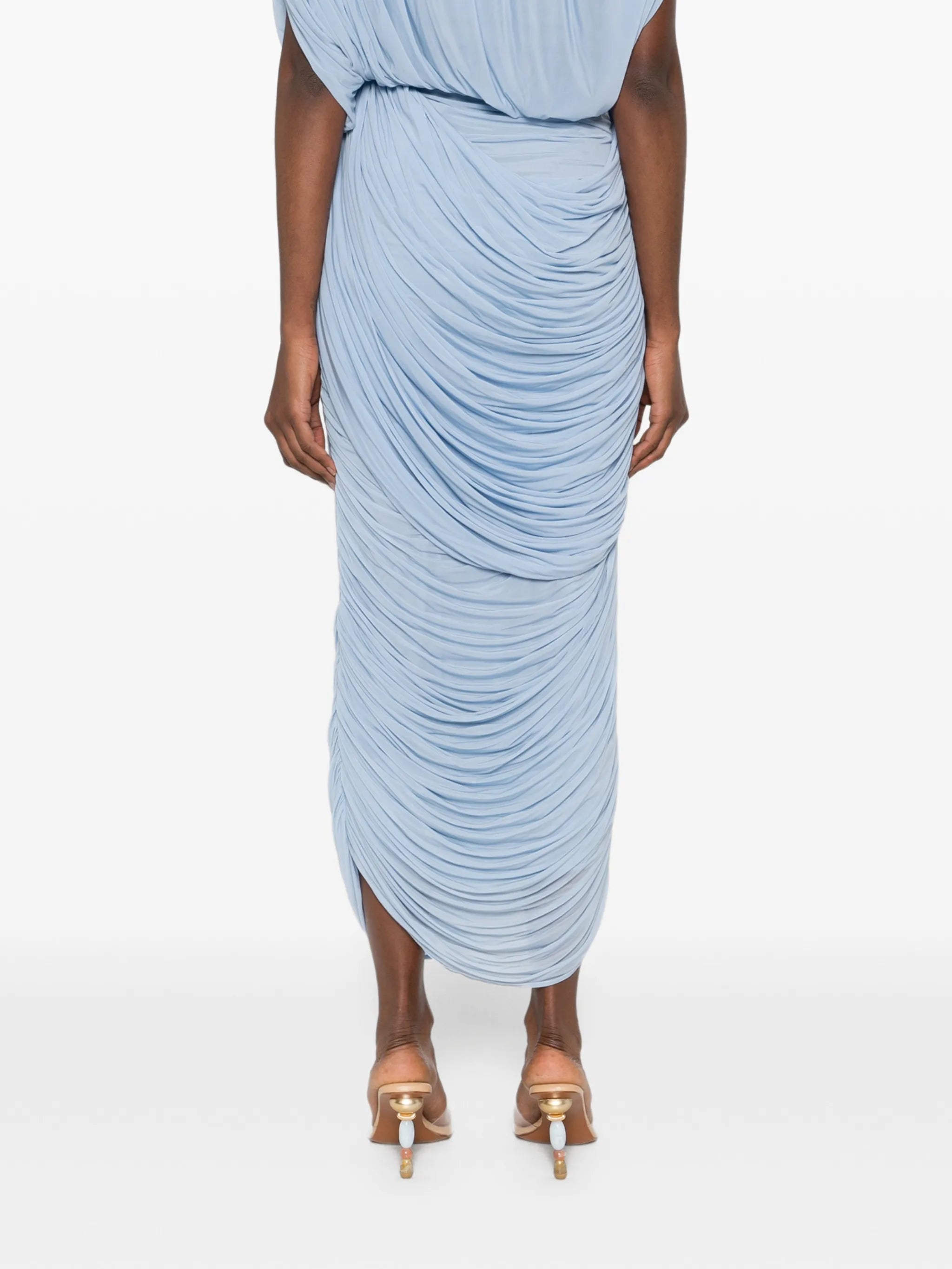 draped midi skirt