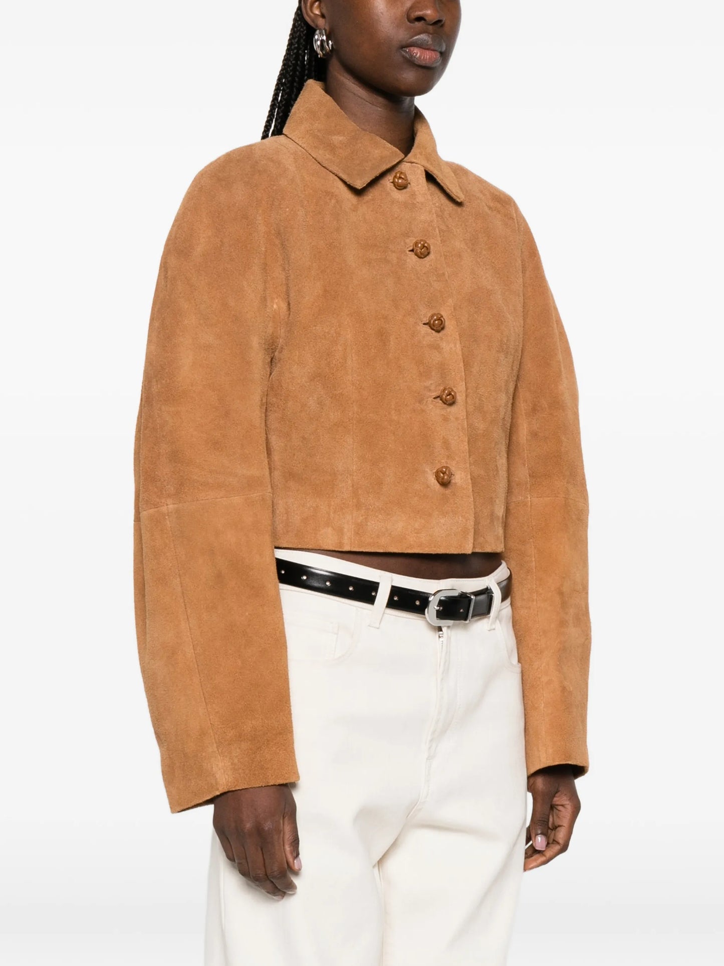 cropped suede jacket