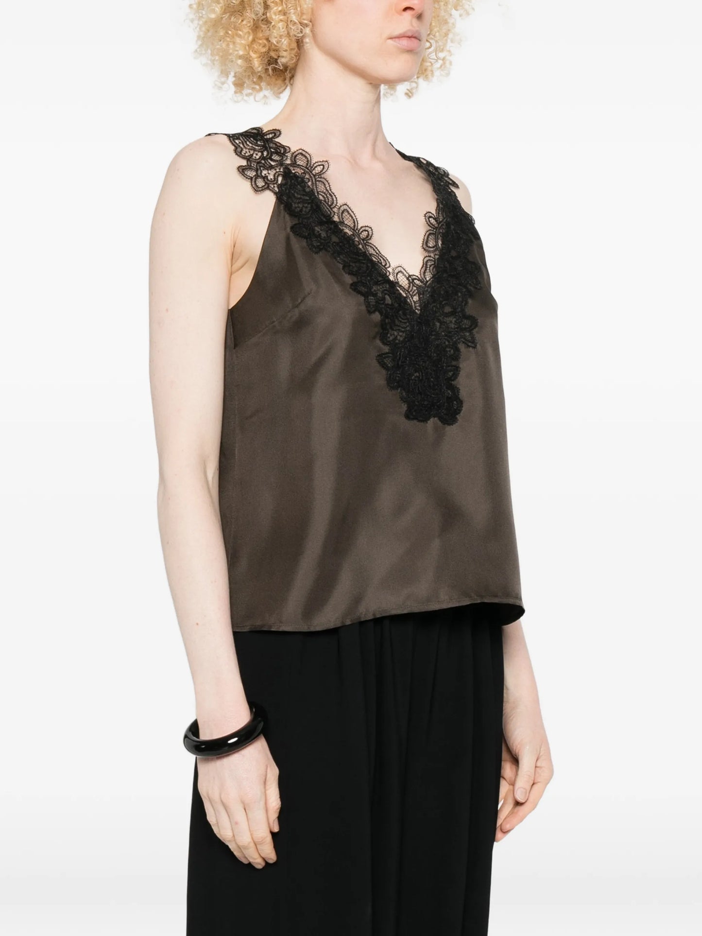 V-neck silk top