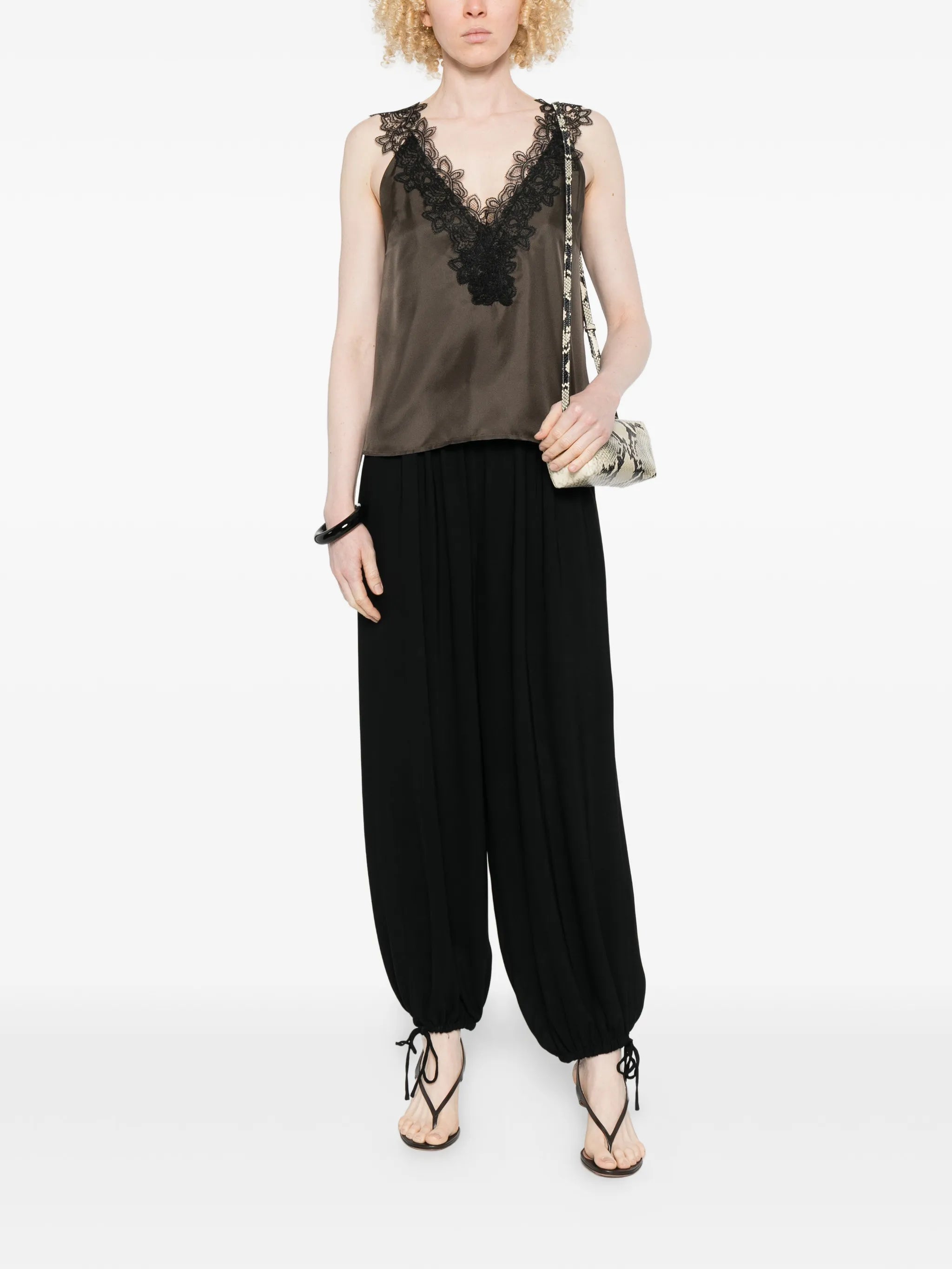 V-neck silk top