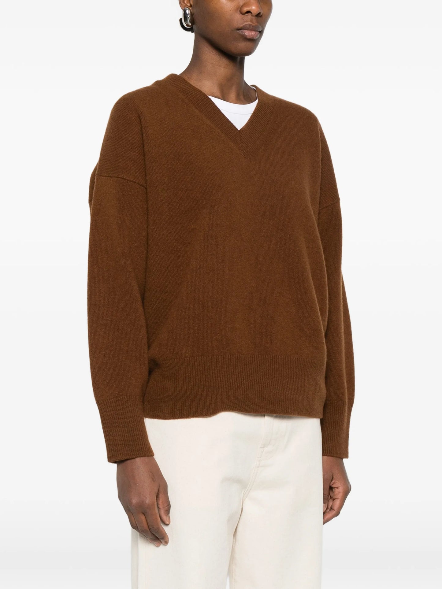 V-neck knitted sweater