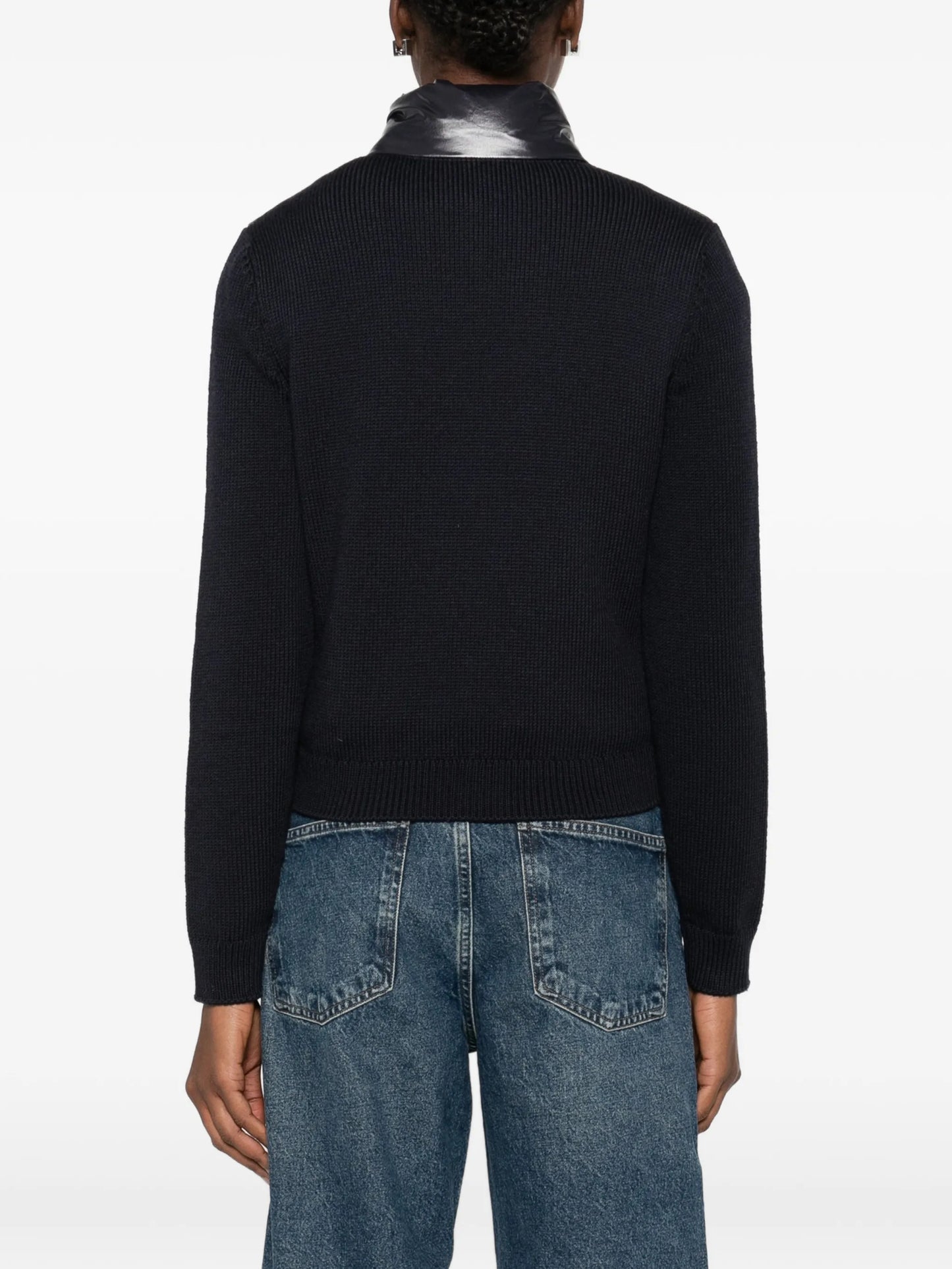 padded knitted-panels jacket