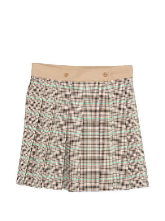 pleated checkered mini skirt
