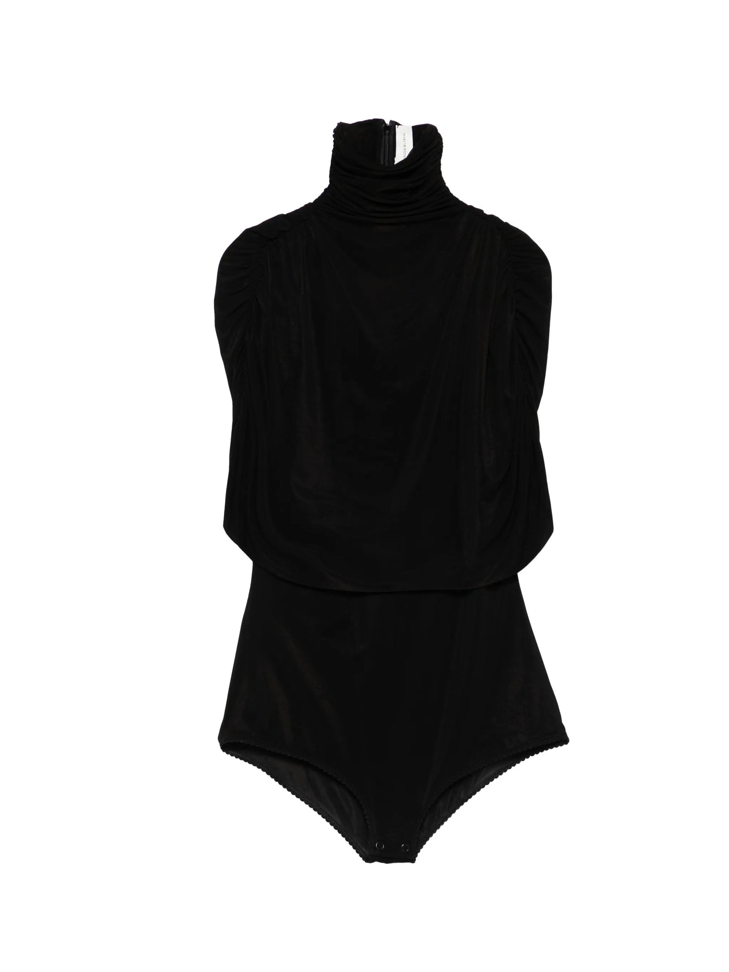 draped high-neck bodysuit