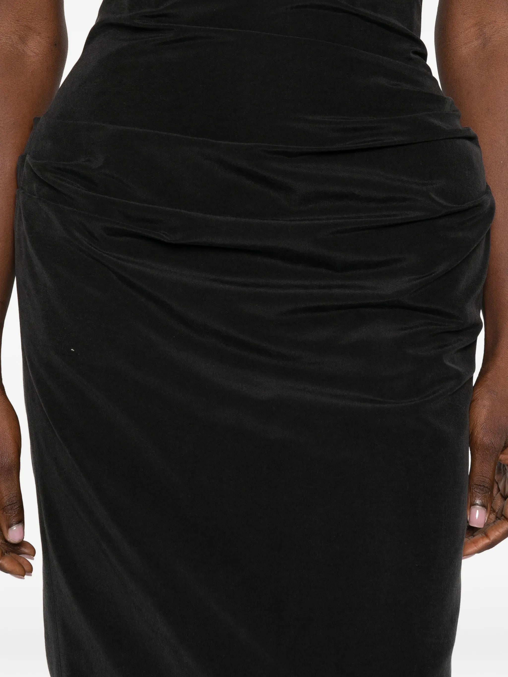 lace-trim midi dress
