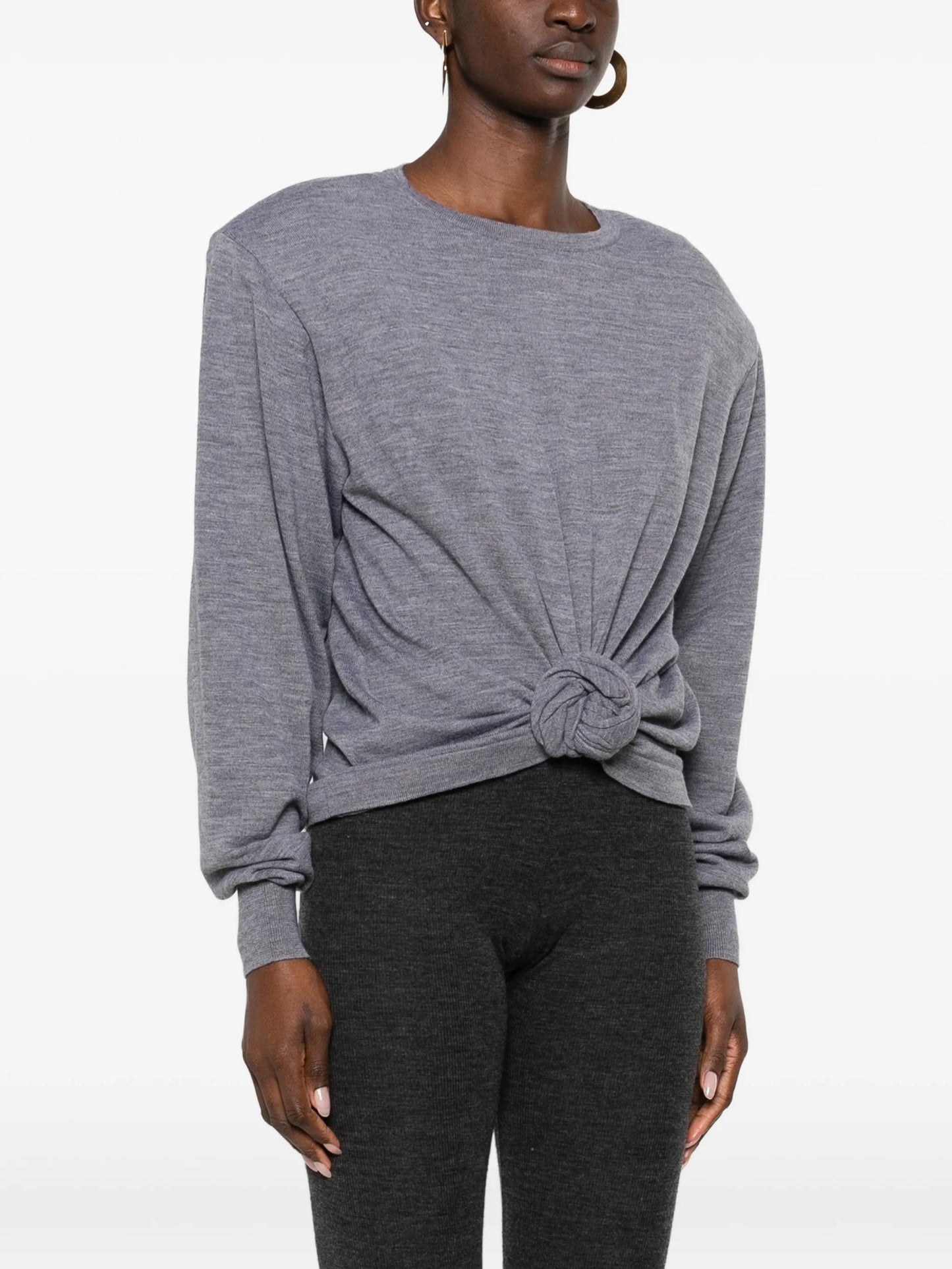 knotted long-sleeve top