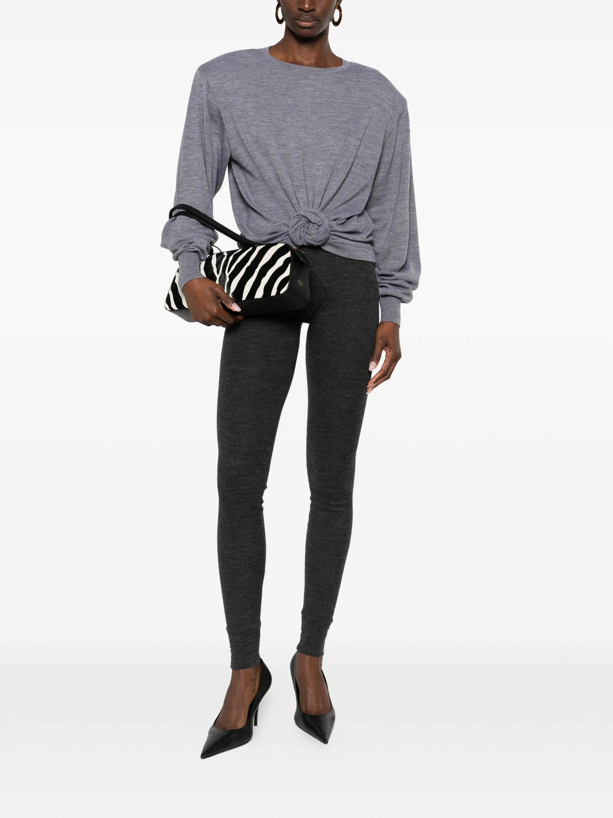 knotted long-sleeve top