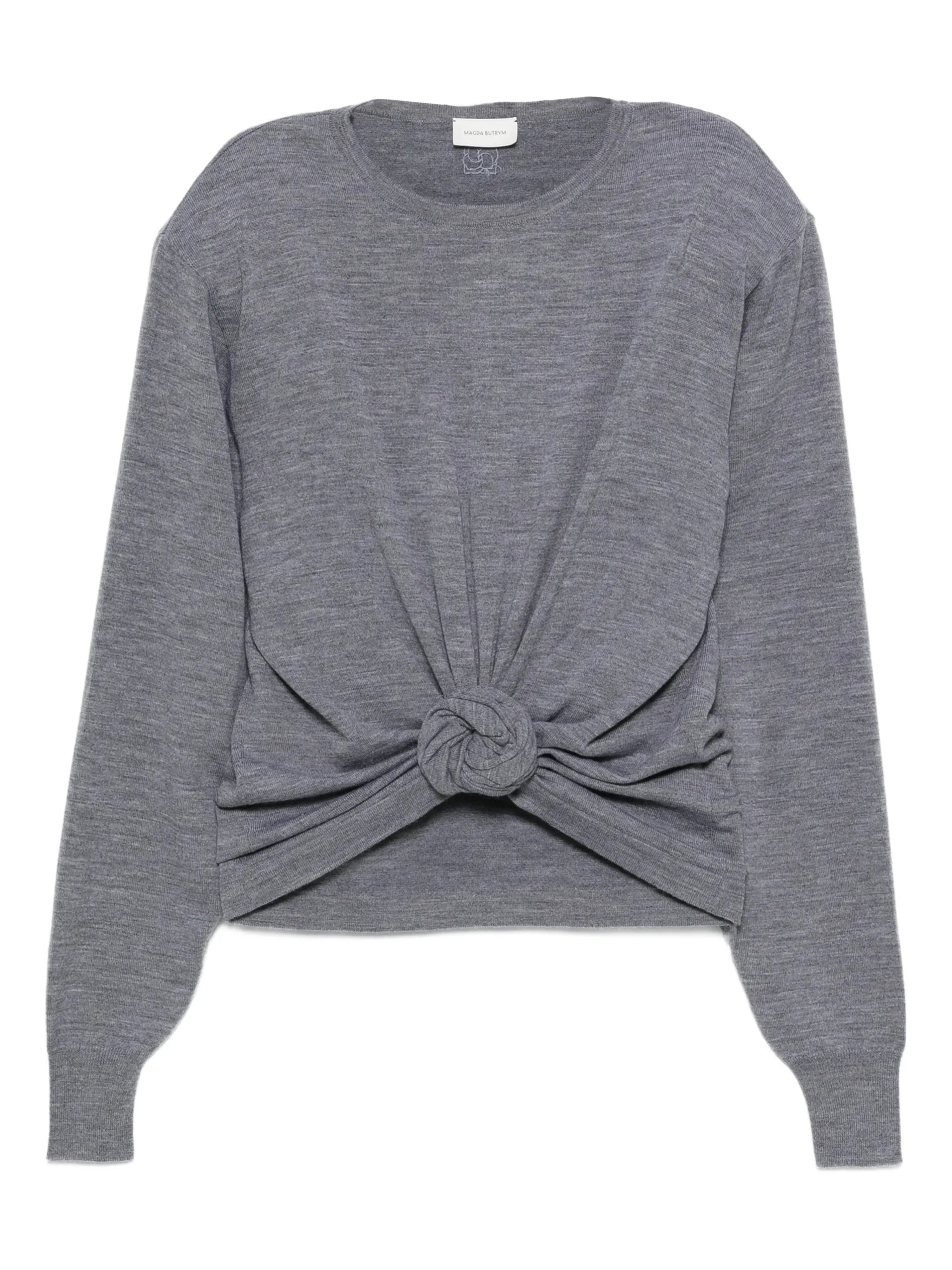 knotted long-sleeve top