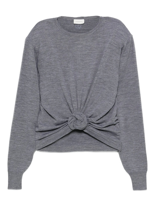 knotted long-sleeve top