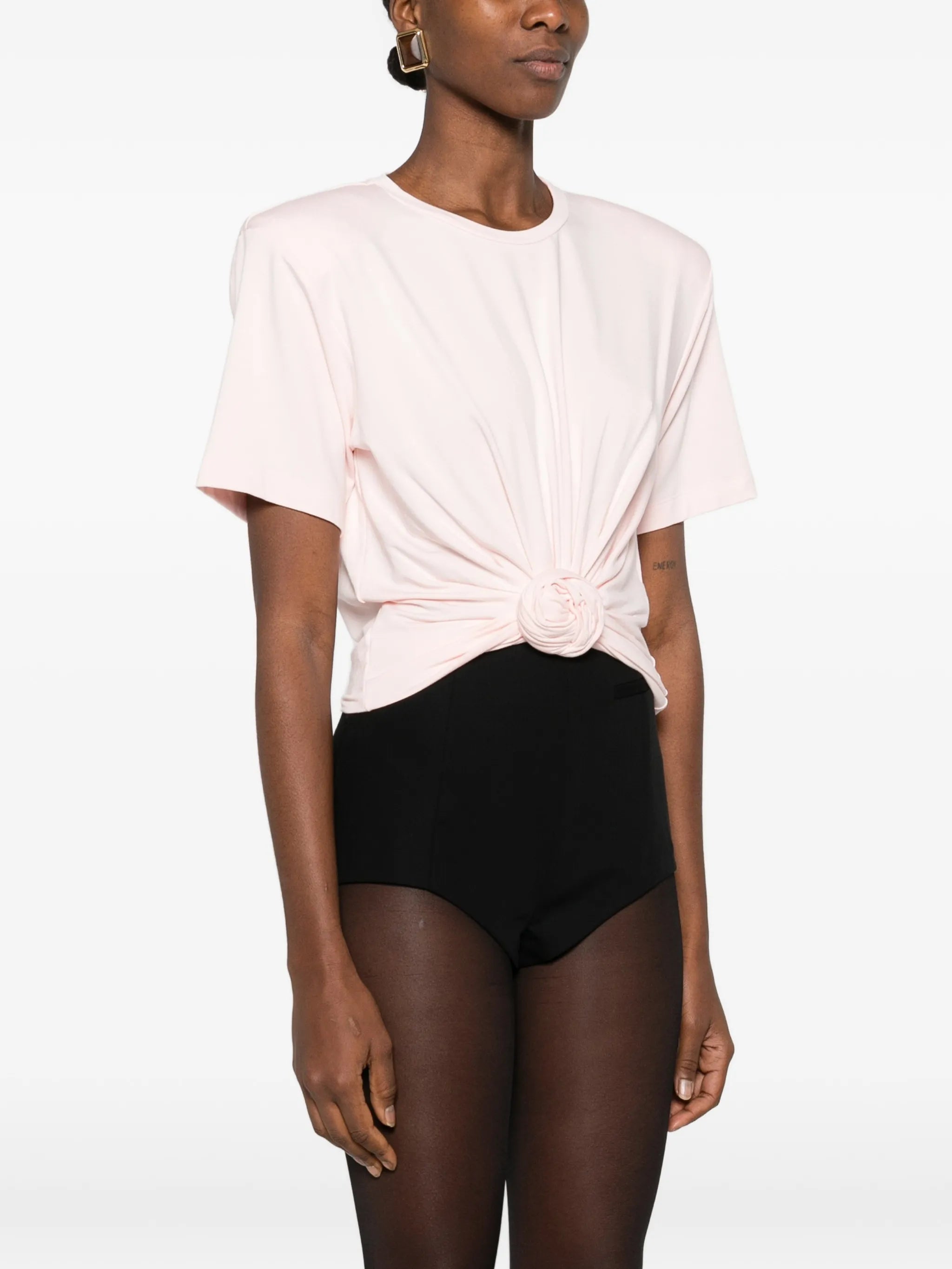 padded-shoulders T-shirt