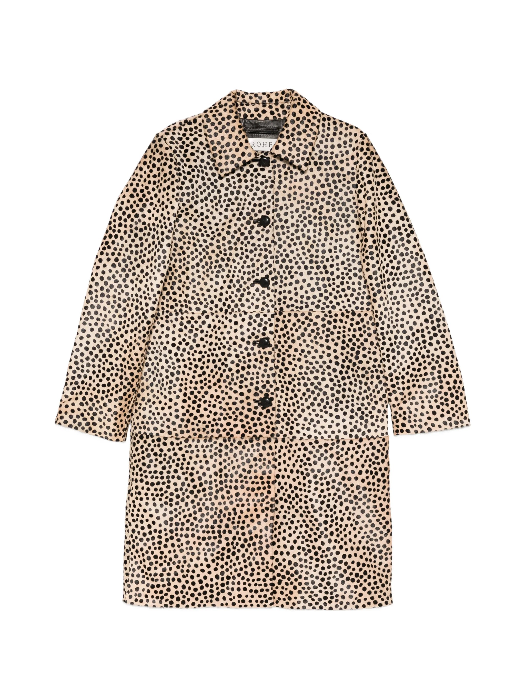 polka-dot button-up coat