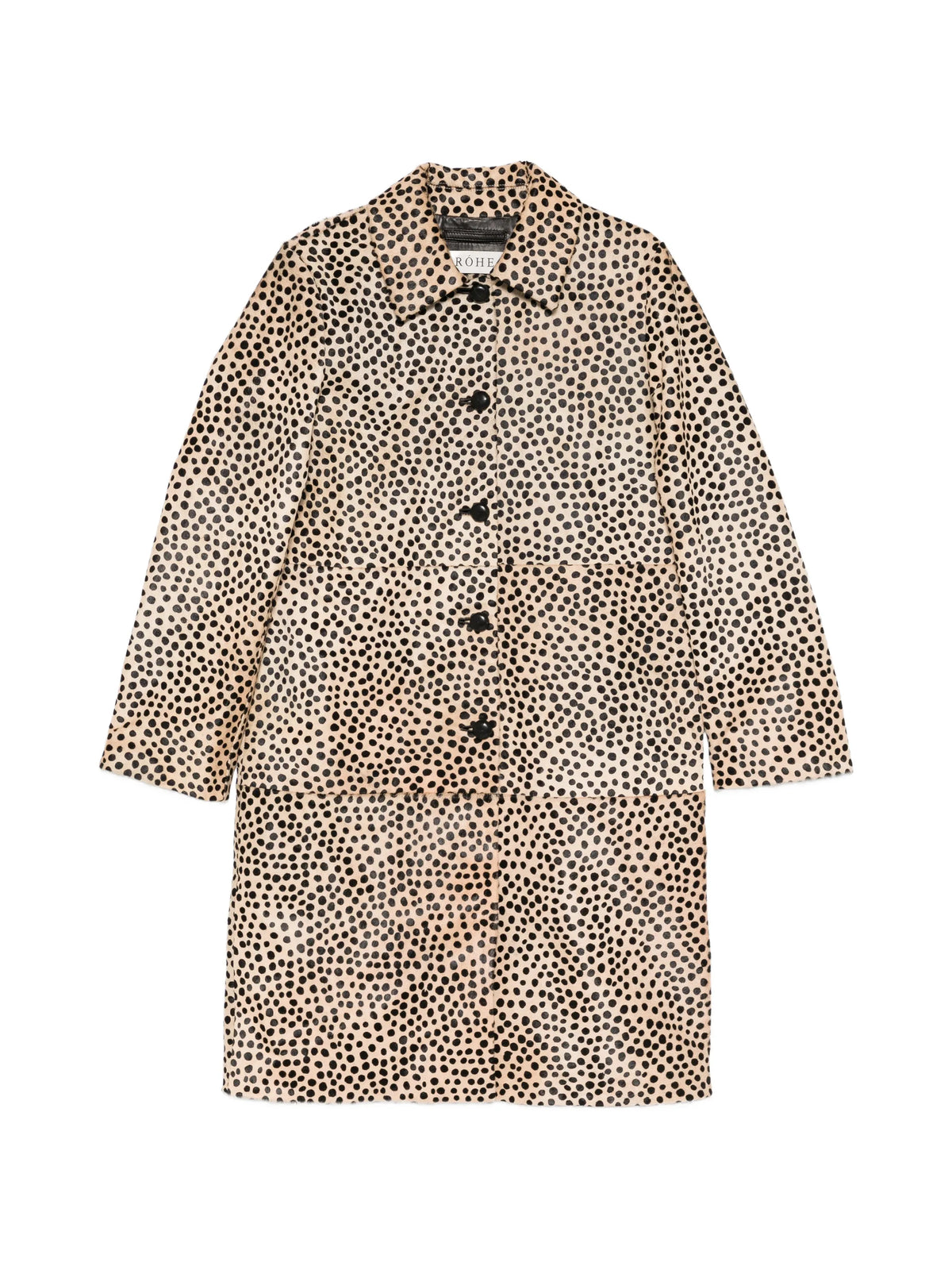 polka-dot button-up coat