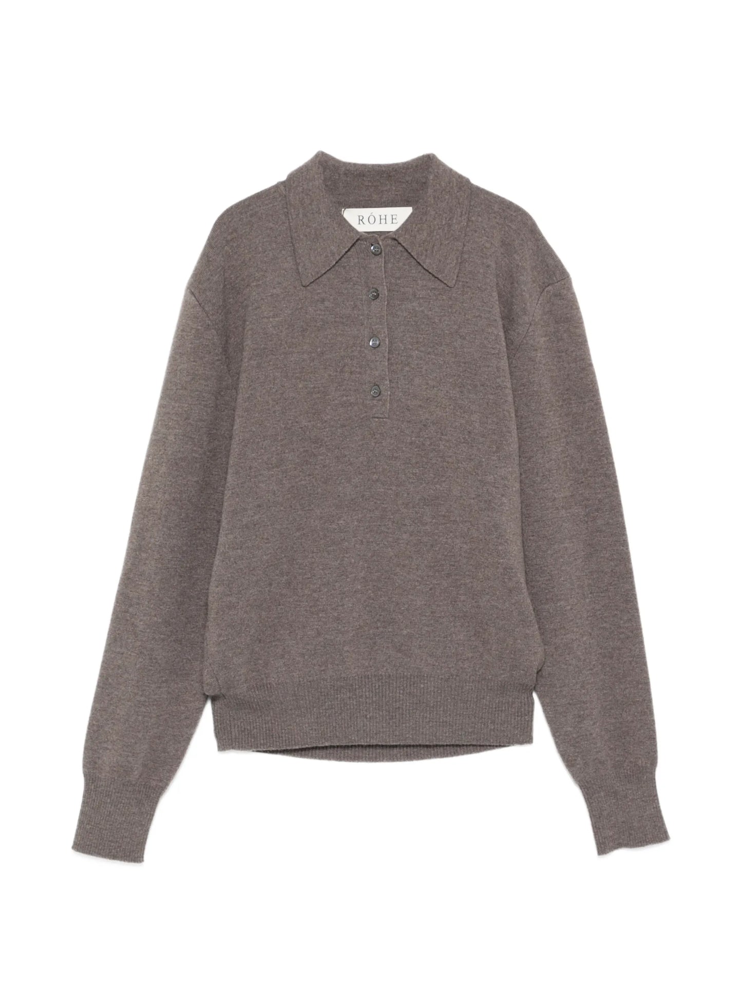 knitted polo-collar sweater
