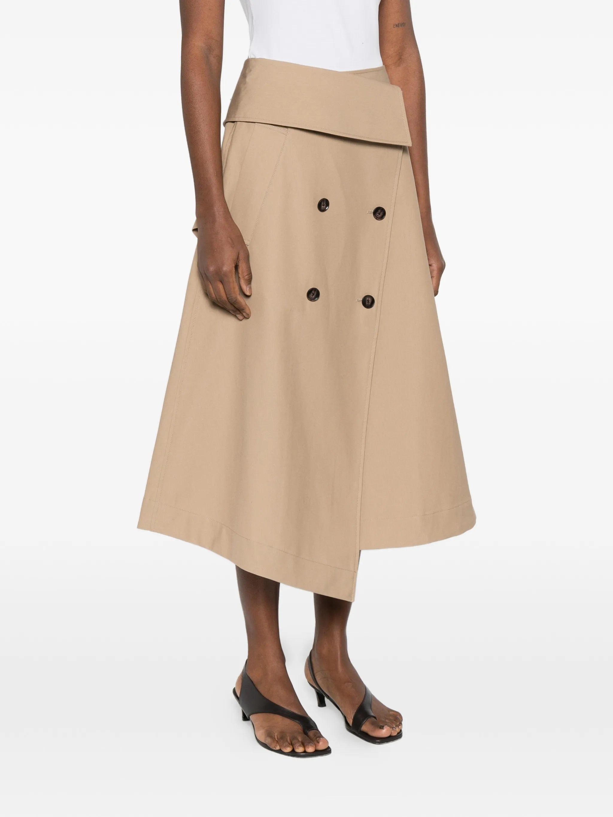 deconstructed double-breasted midi skirt