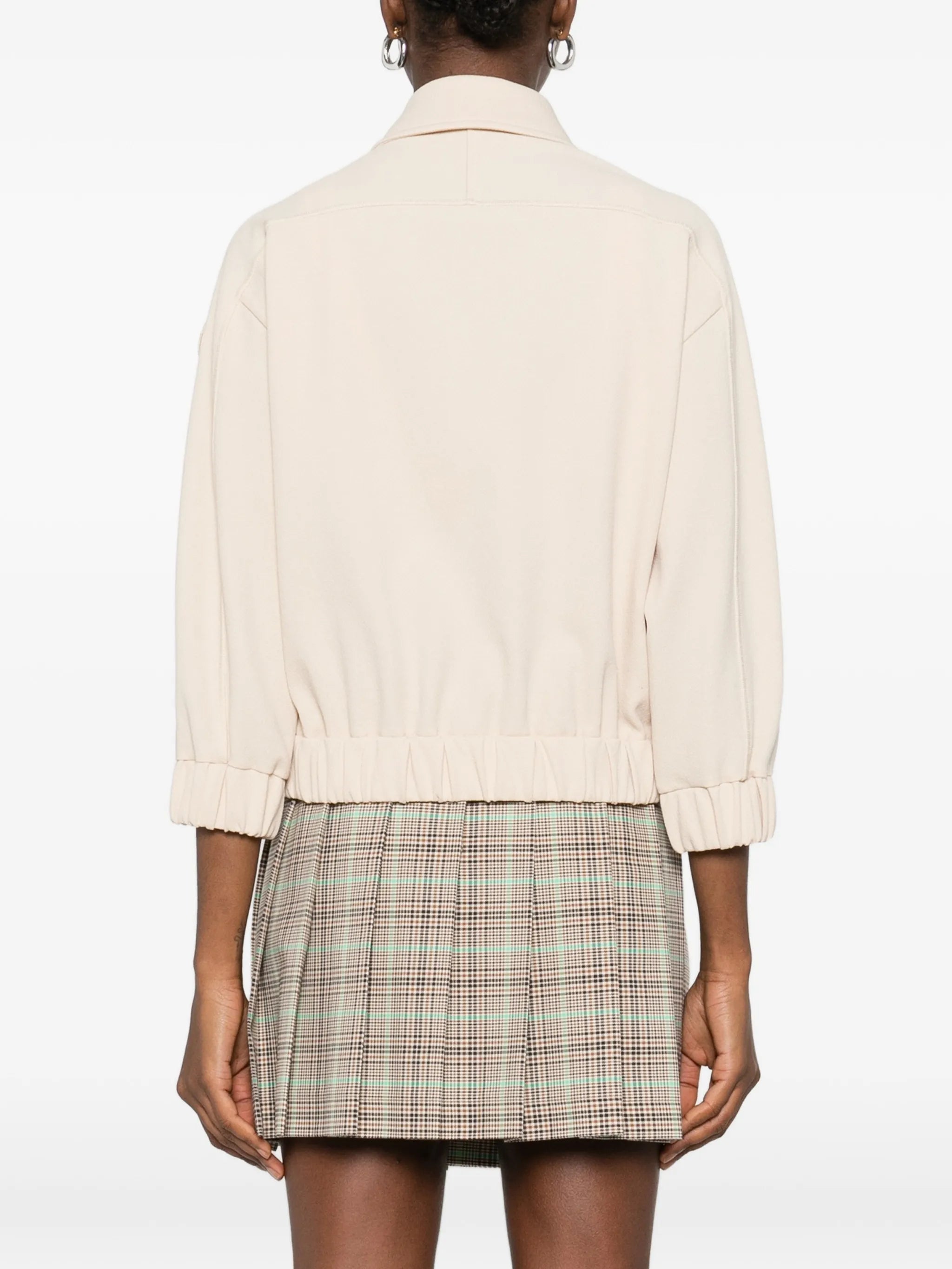 zip-up tonal-logo bomber jacket