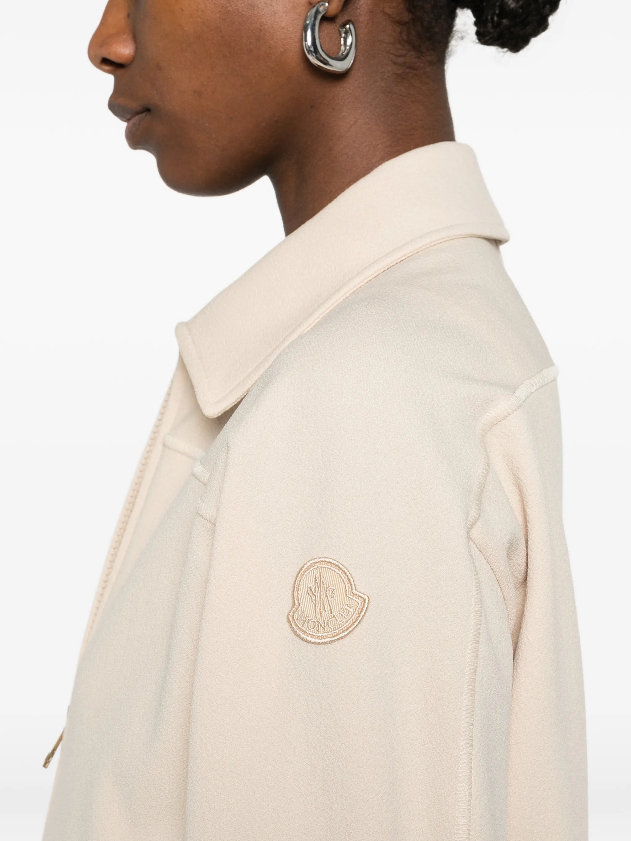zip-up tonal-logo bomber jacket