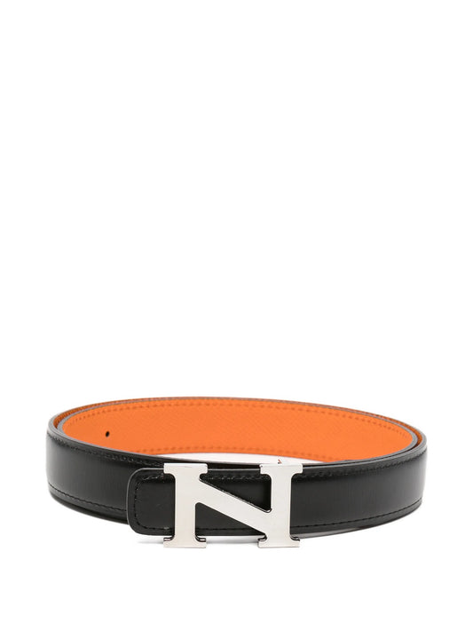 logo-detail leather belt