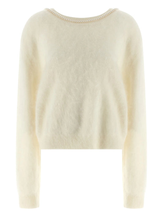 Solène embellished-neckline sweater