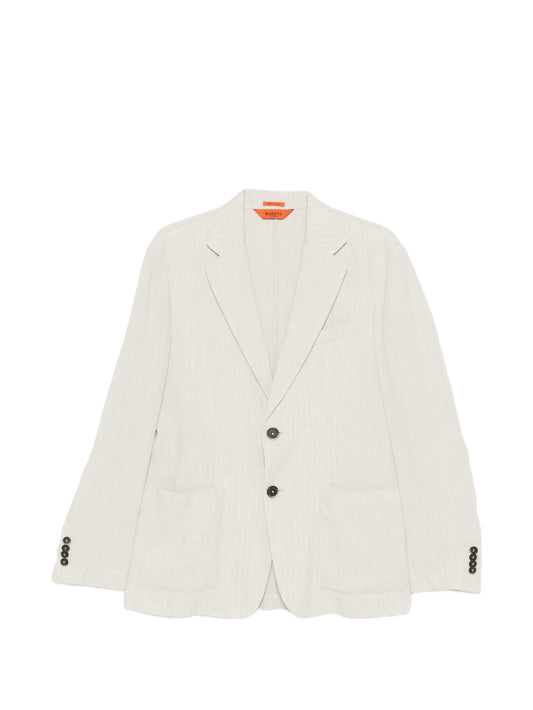 herringbone single-breasted blazer