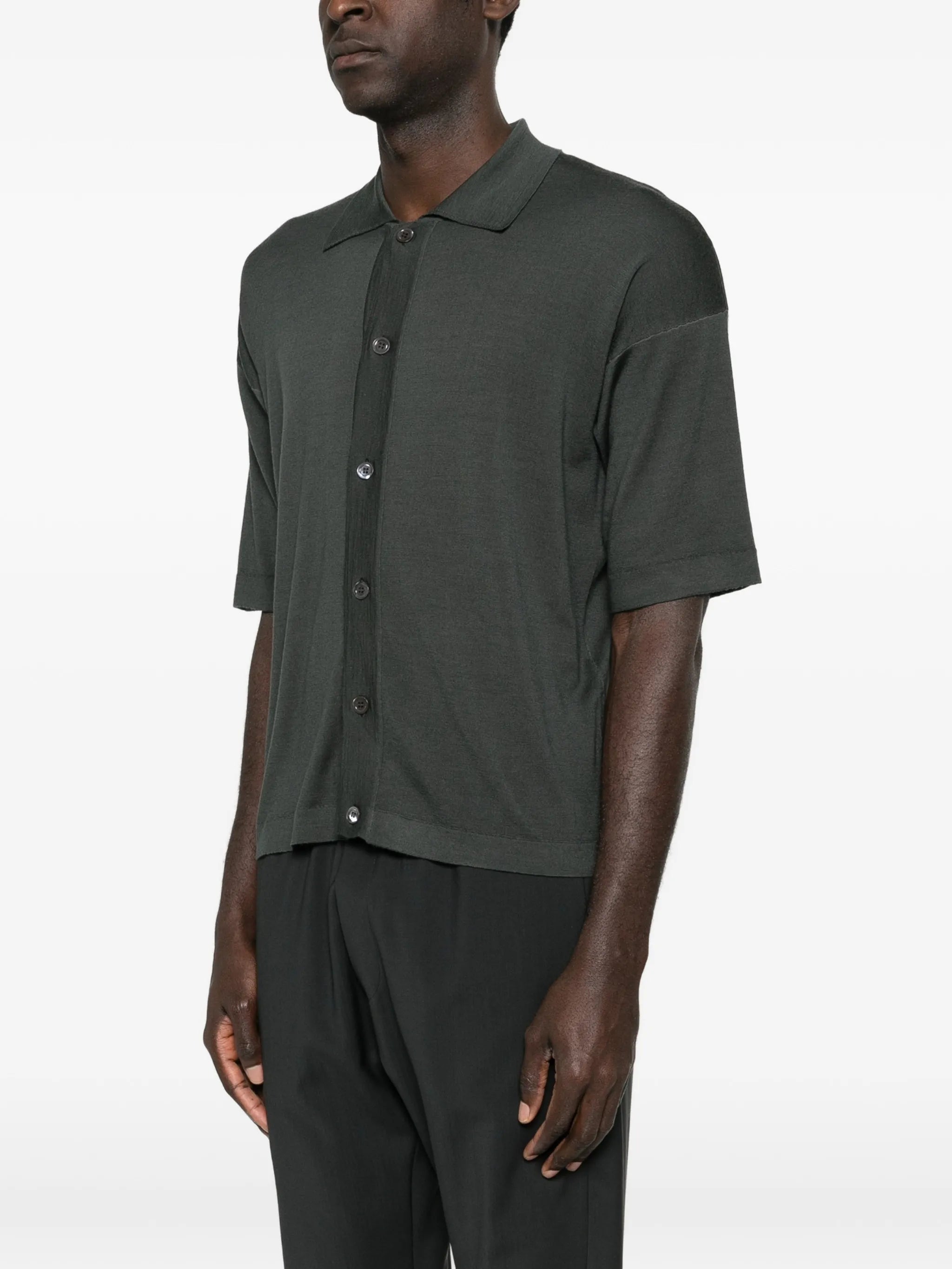 Doni button-down fine-knit shirt