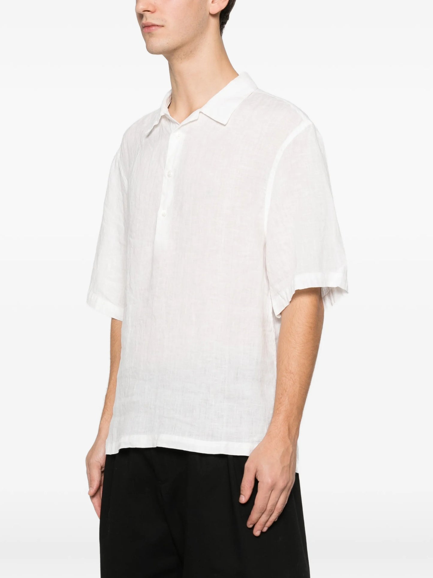 Mola half-button linen shirt