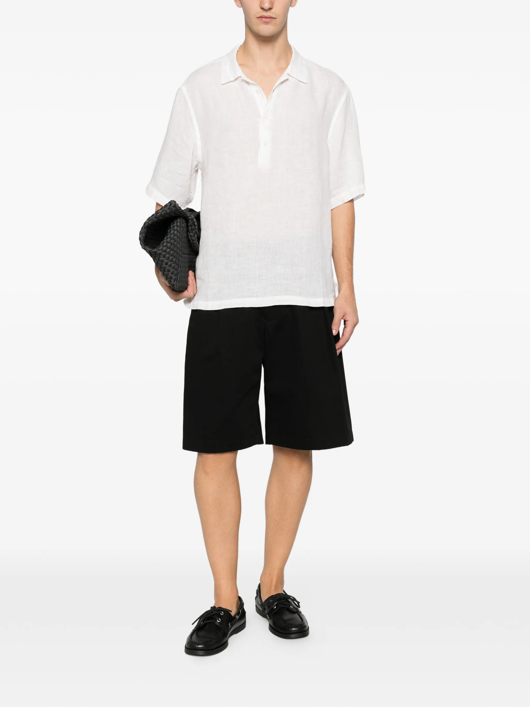 Mola half-button linen shirt