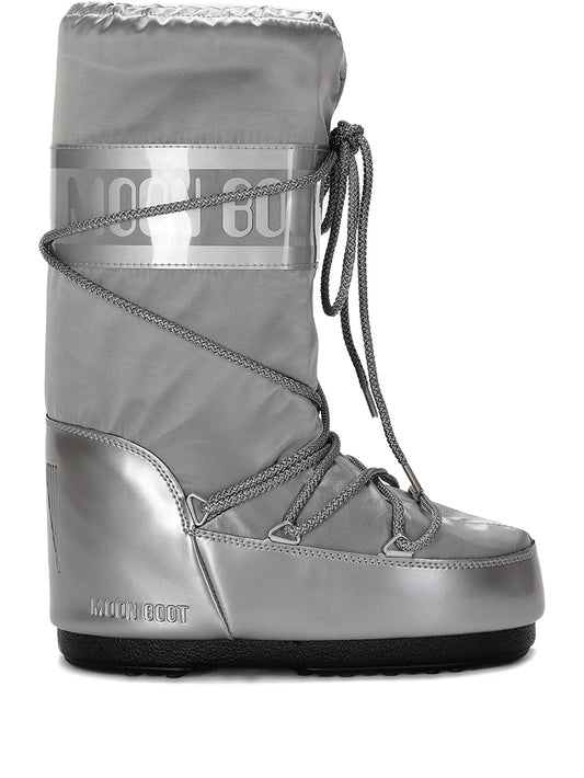 Icon Glance silver satin boots