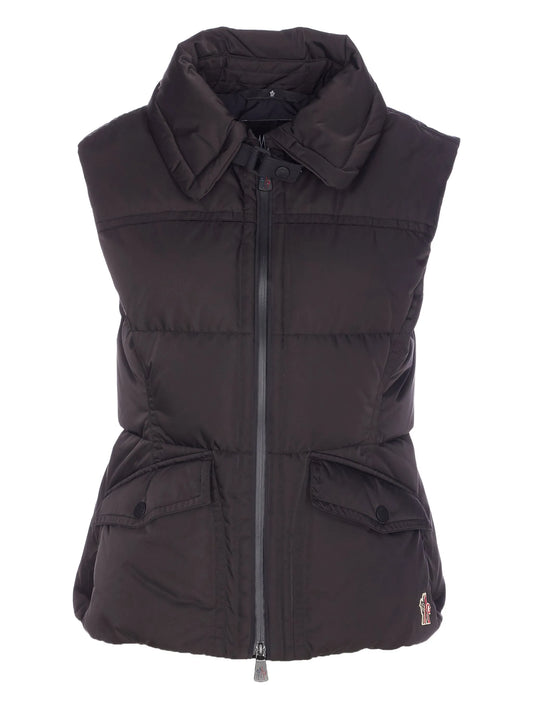 polo-collar padded gilet