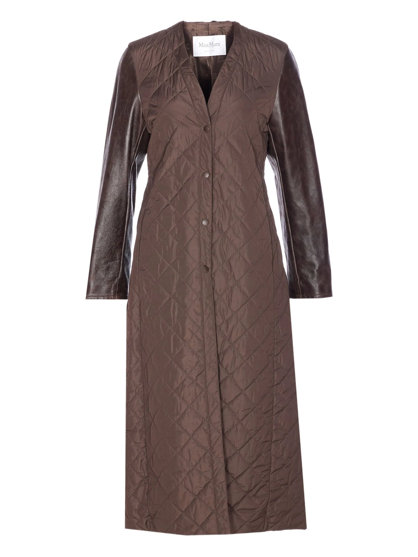 quilted leather sleeve berta coat