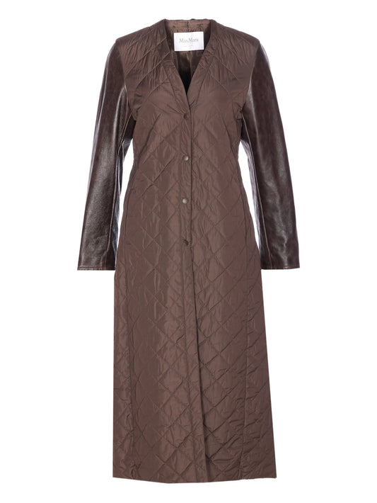 quilted leather sleeve berta coat