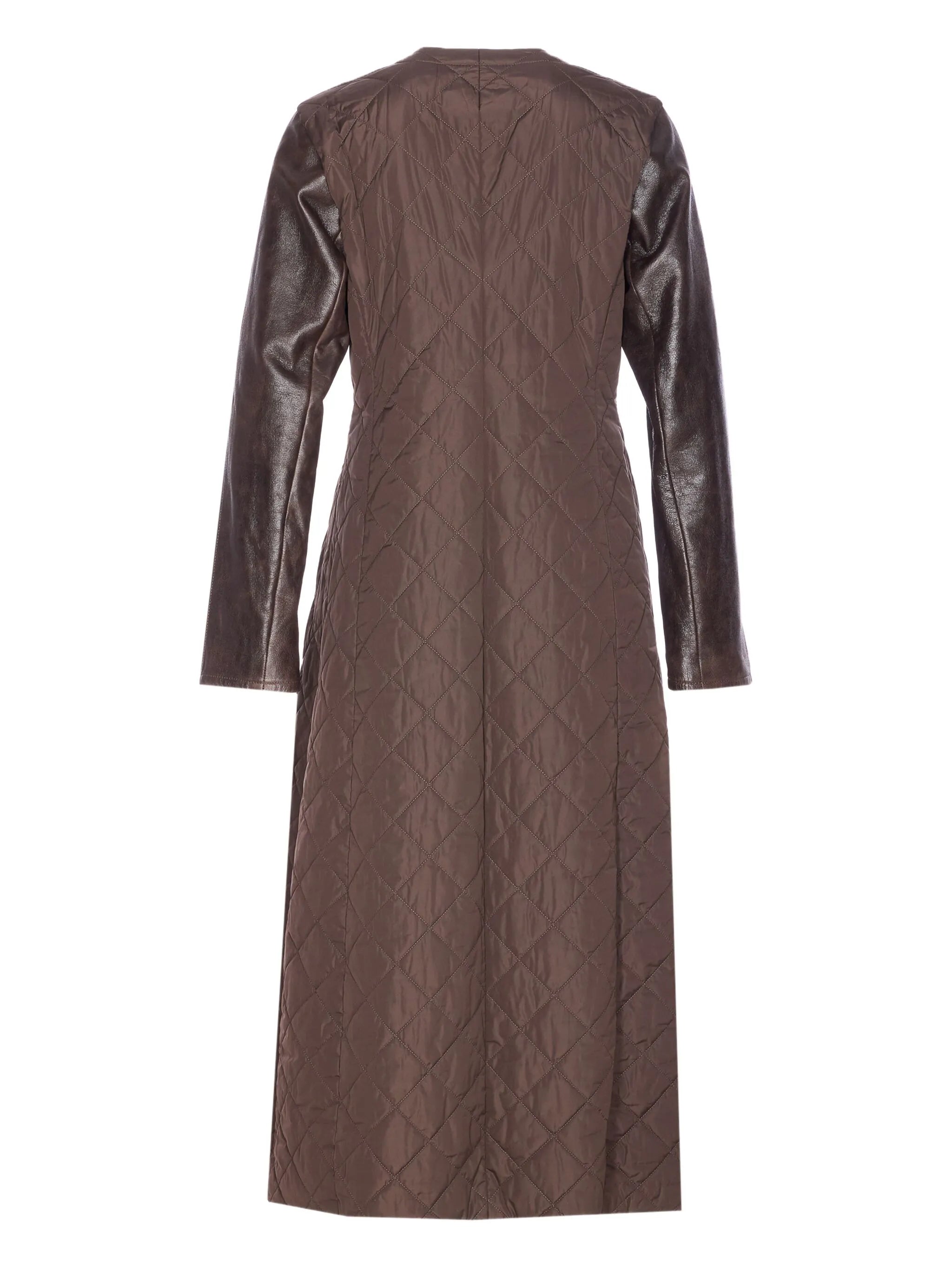 quilted leather sleeve berta coat