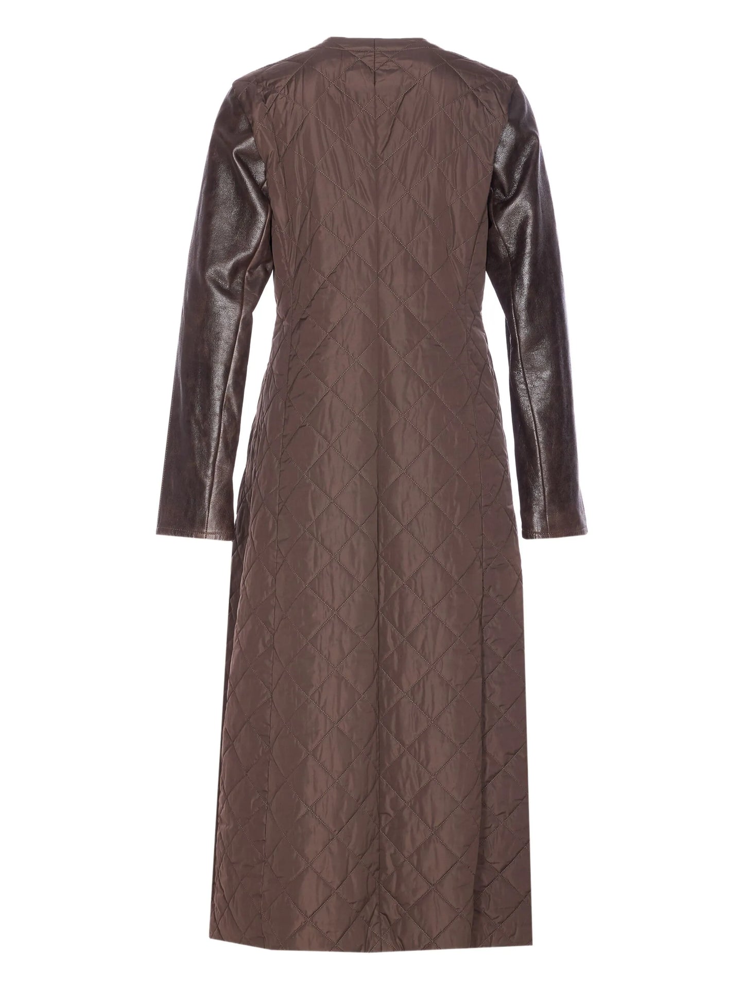 quilted leather sleeve berta coat