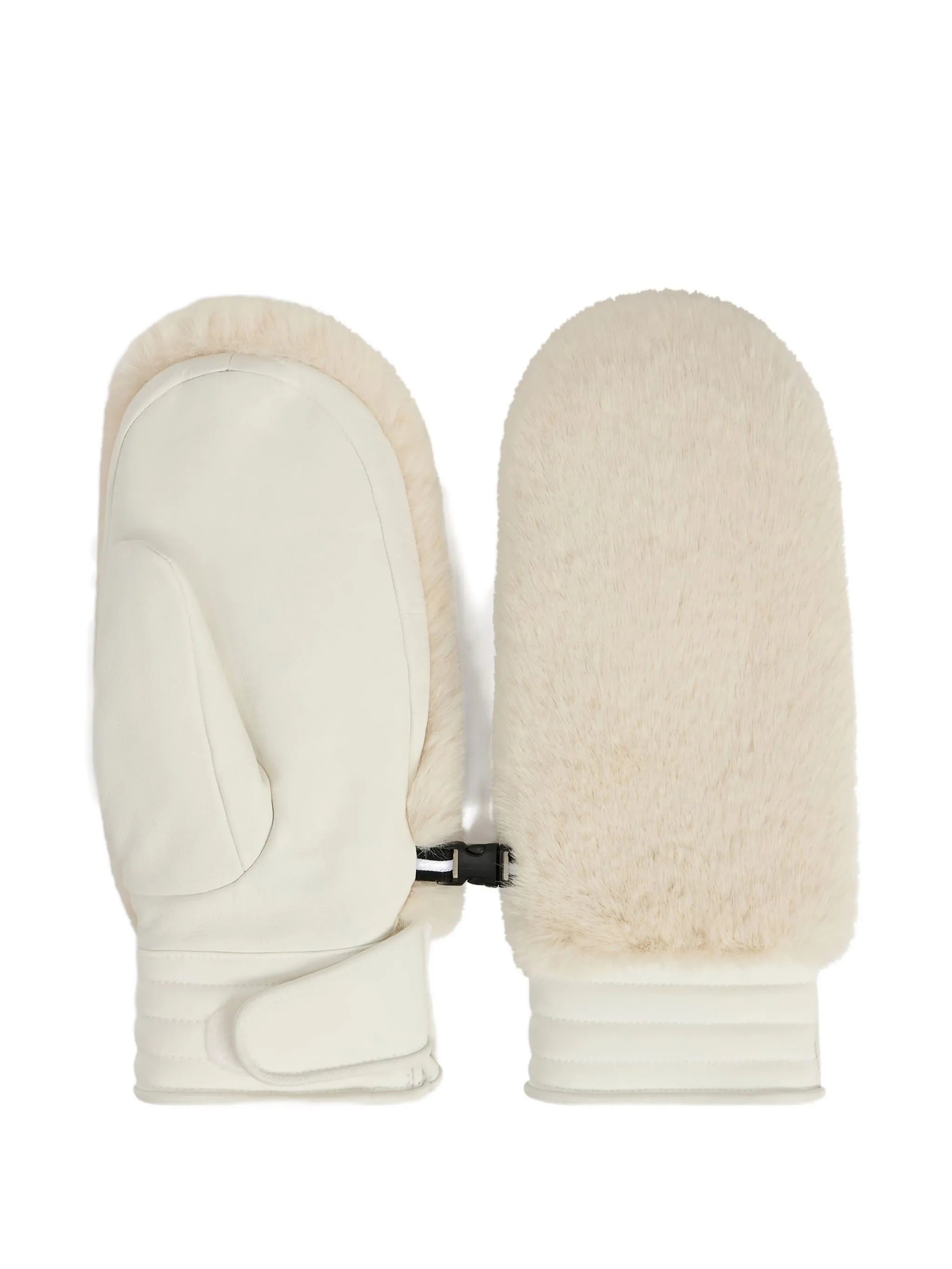 faux-fur ski gloves