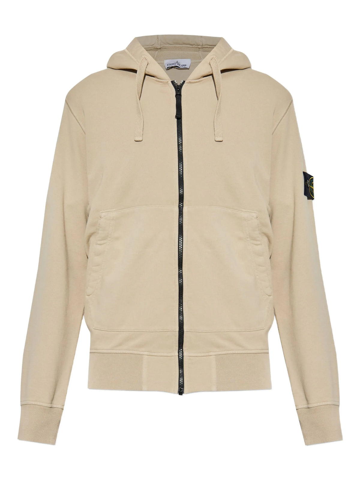 logo-patch zip-up hoodie