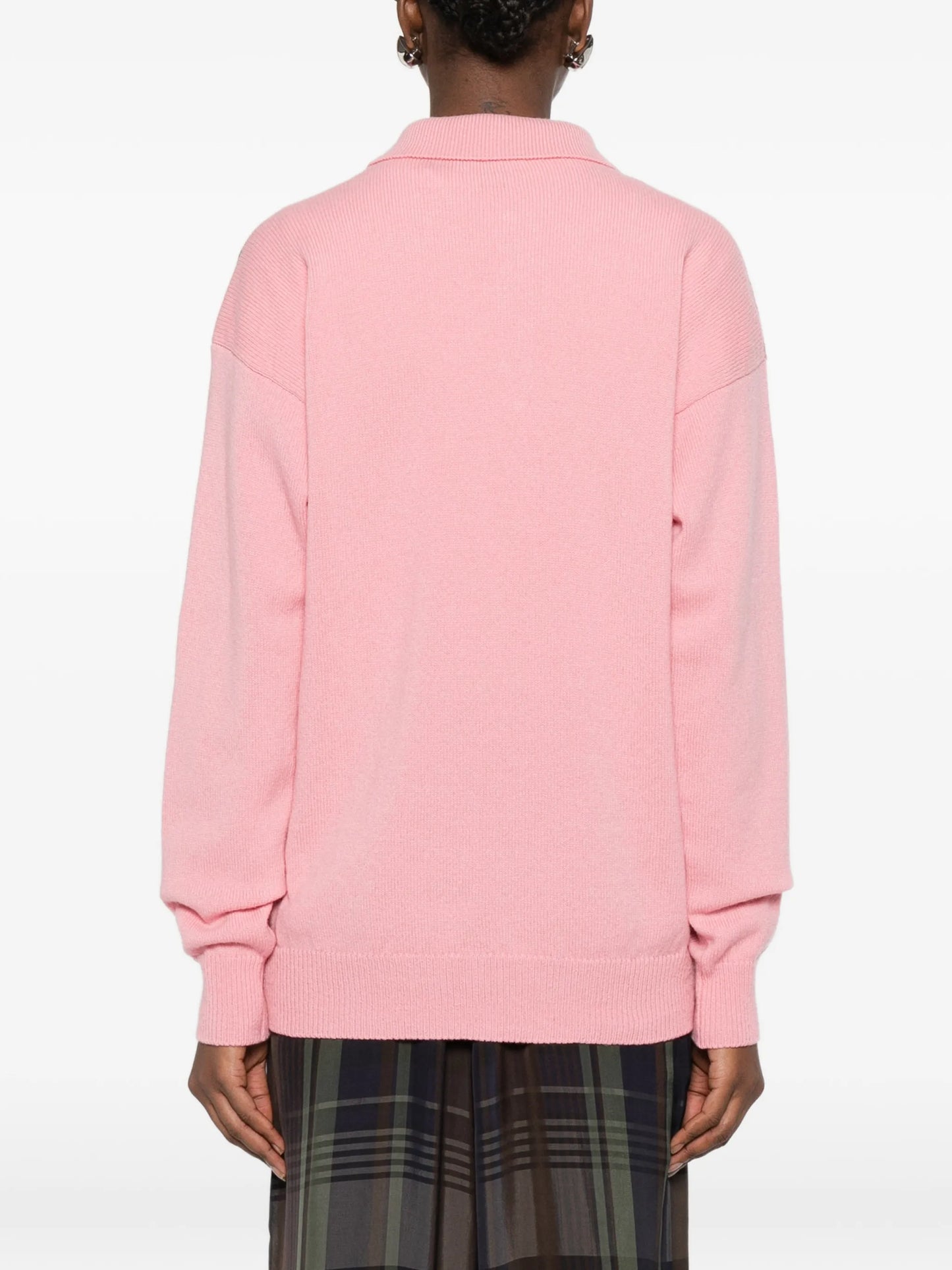 argyle knit polo top